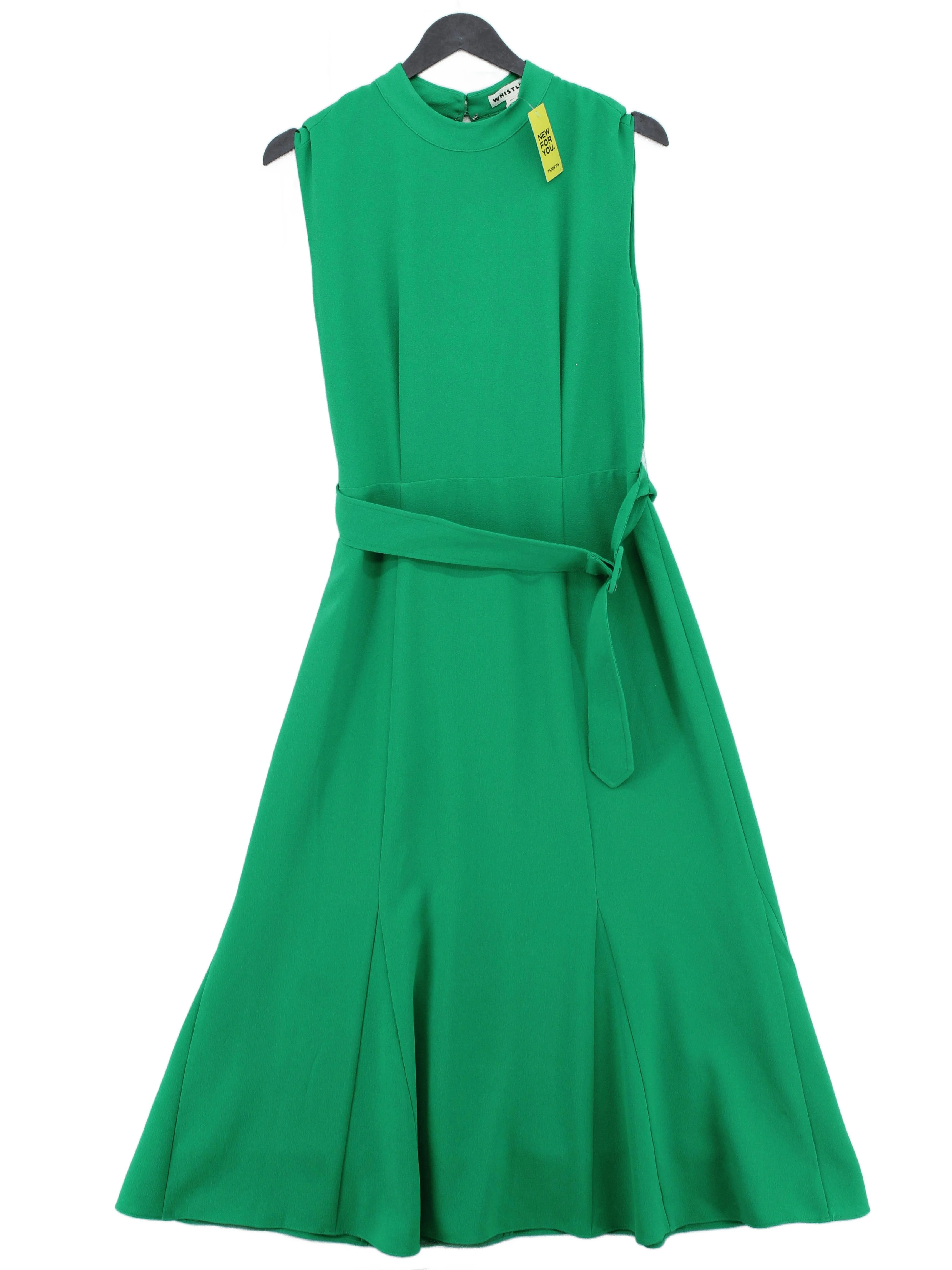 Whistles A-Line Midi Dress UK10 in Green