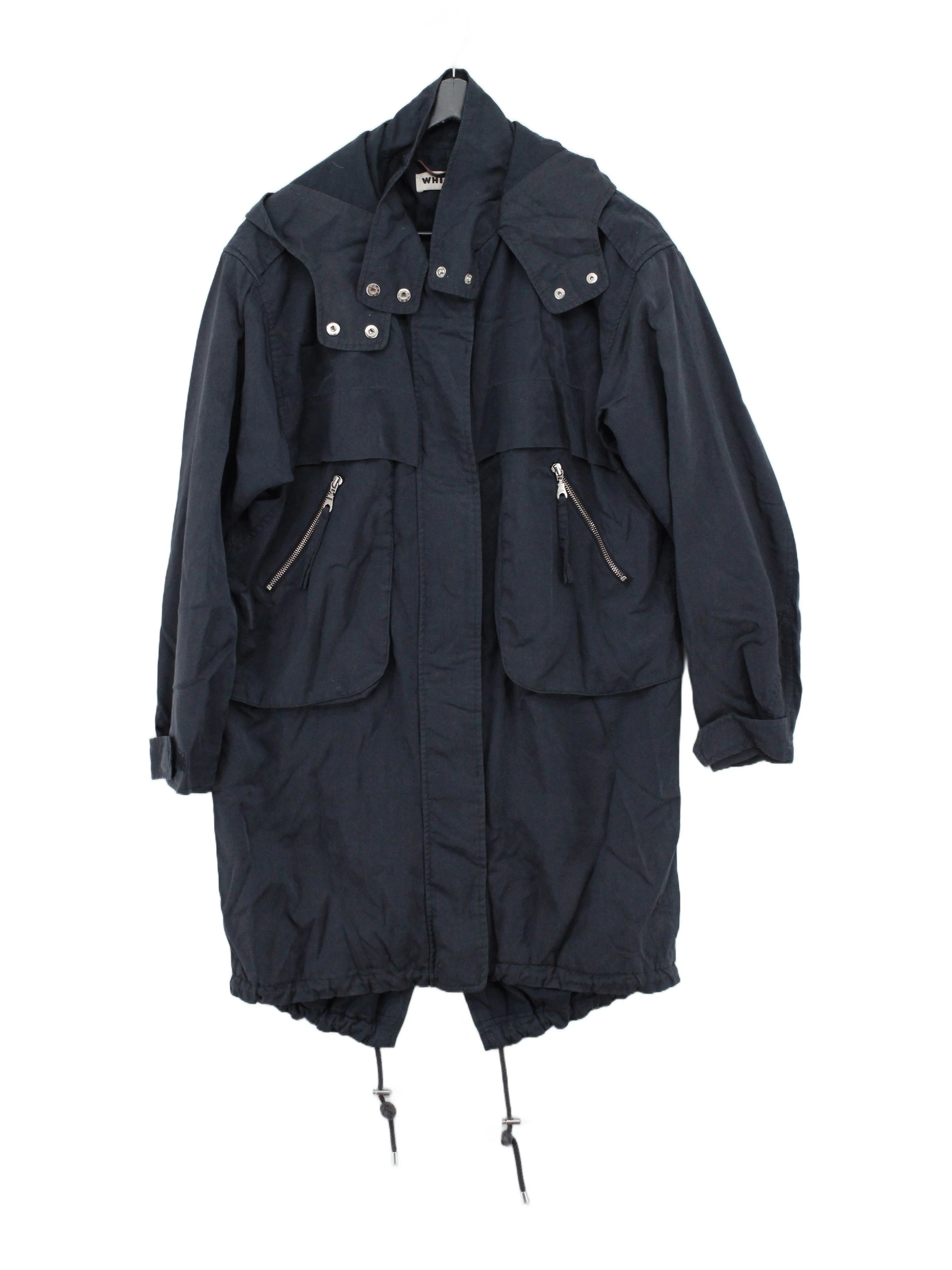 Whistles Men's Coat XL Blue 100% Lyocell Modal Parka