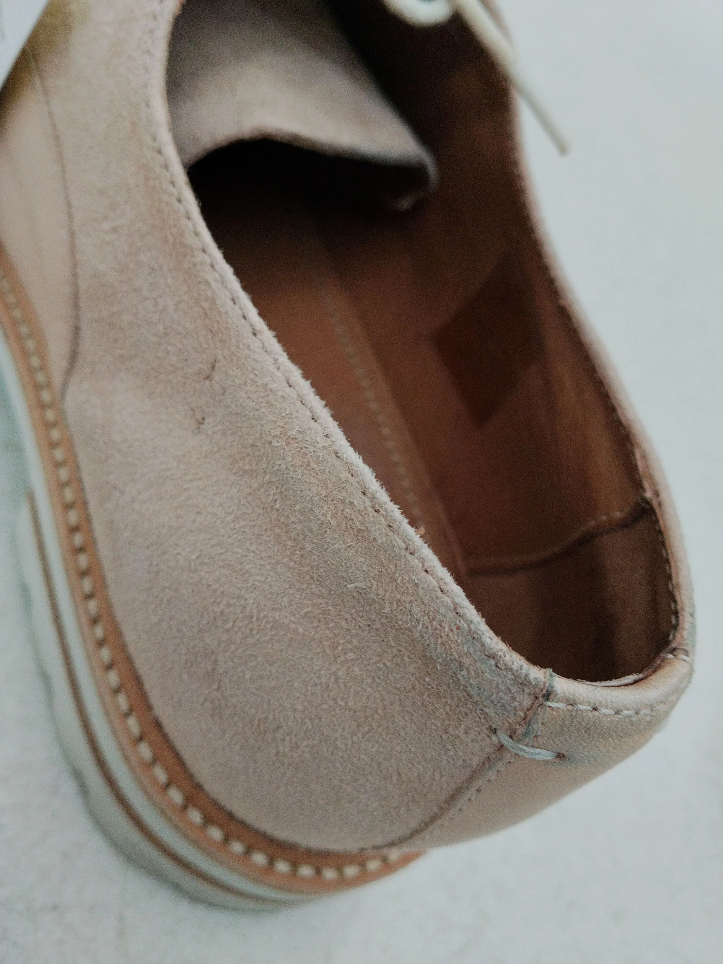Whistles Men's Formal Shoes UK 5 Tan Leather with Suede Brogue - Image 9