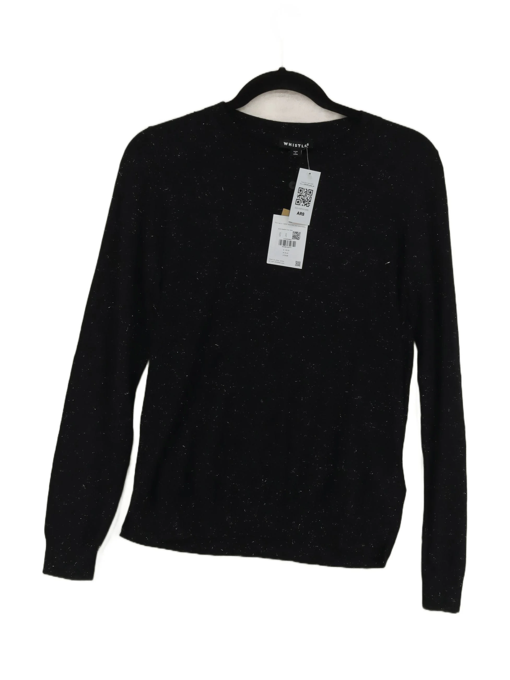 Whistles Men's Jumper M Black Viscose with Nylon Pullover New with tags