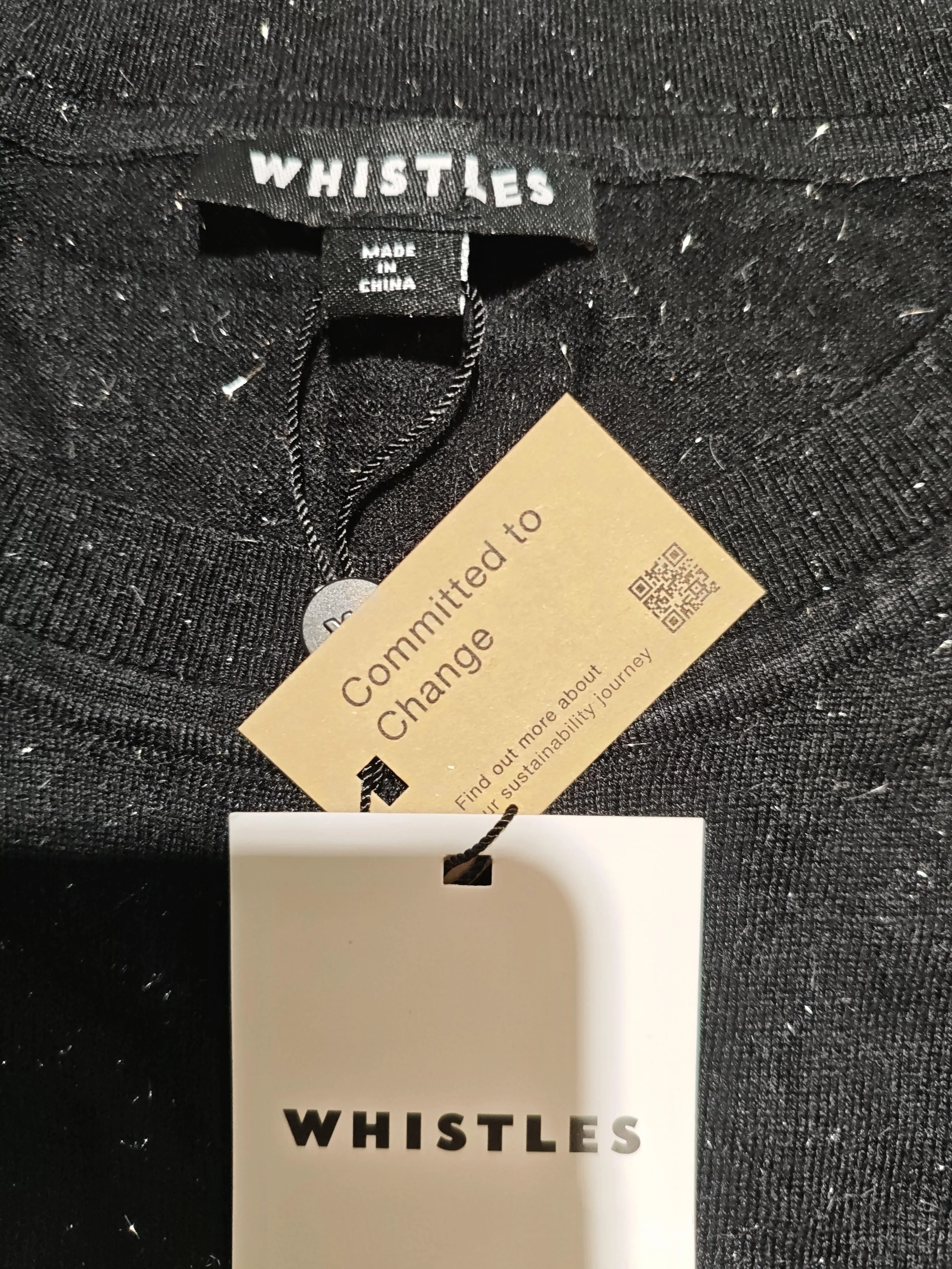 Whistles Men's Jumper M Black Viscose with Nylon Pullover New with tags - Image 5