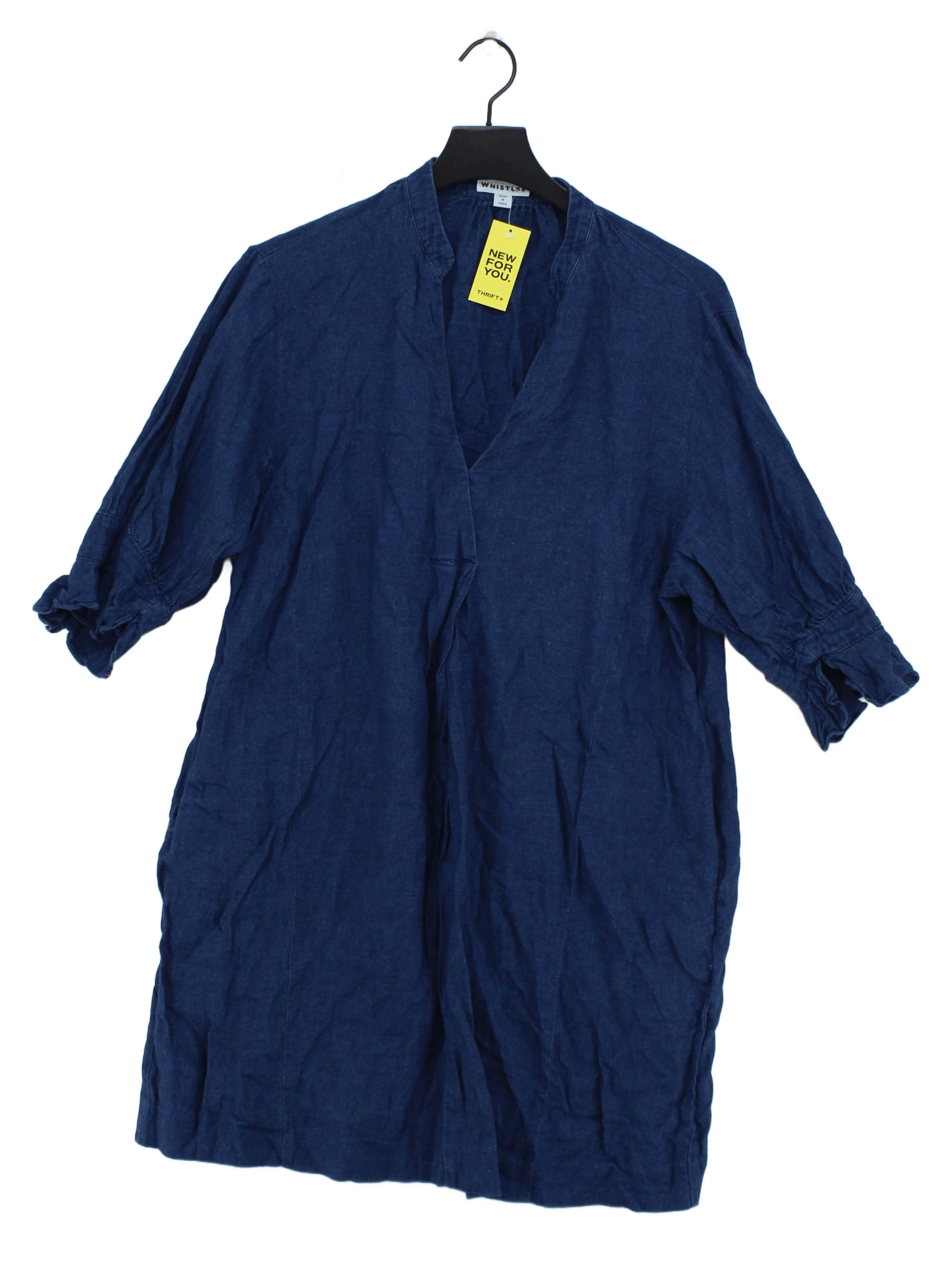 Whistles Shirt Midi Dress M in Blue