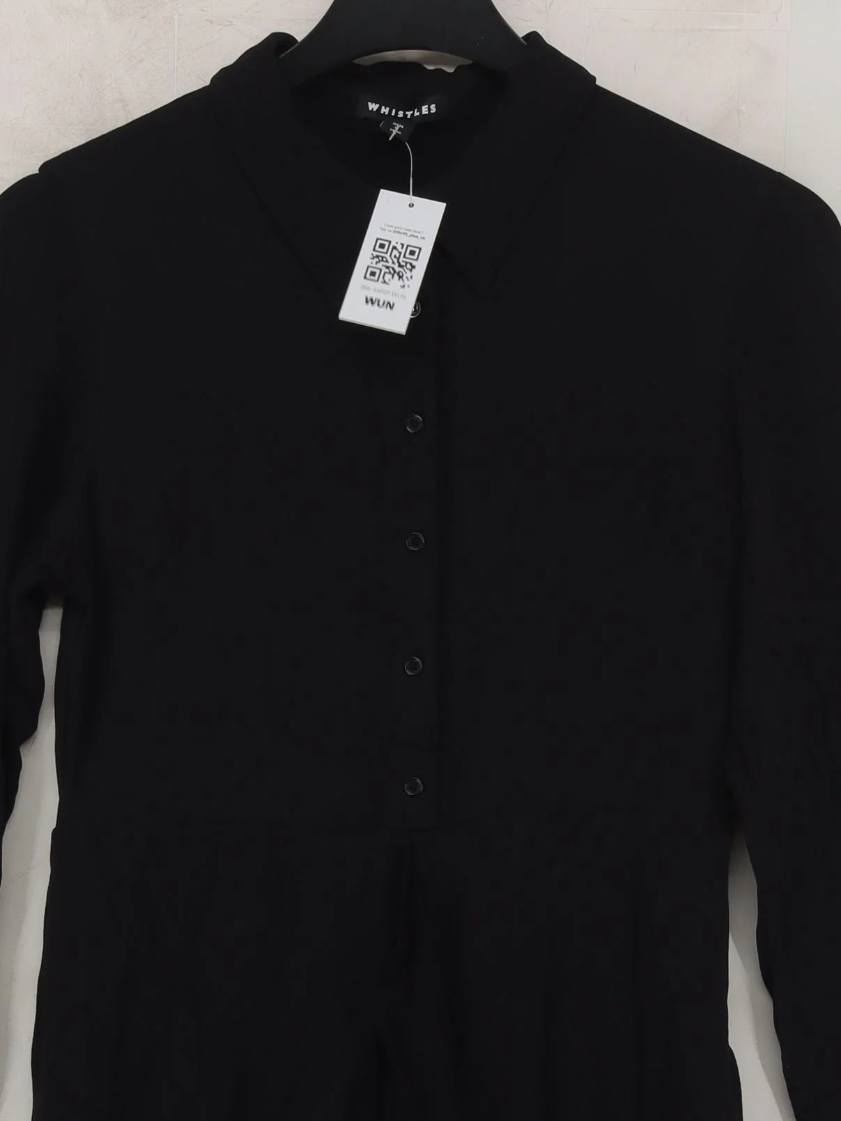 Whistles Shirt Midi Dress UK10 in Black - Image 3