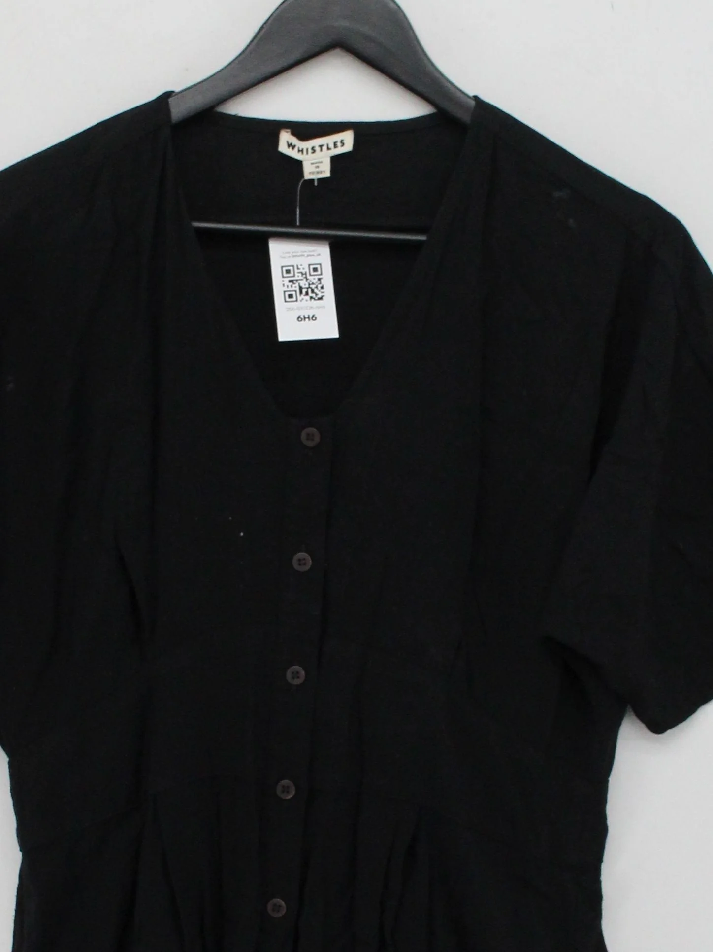 Whistles Shirt Midi Dress UK12 in Black - Image 3