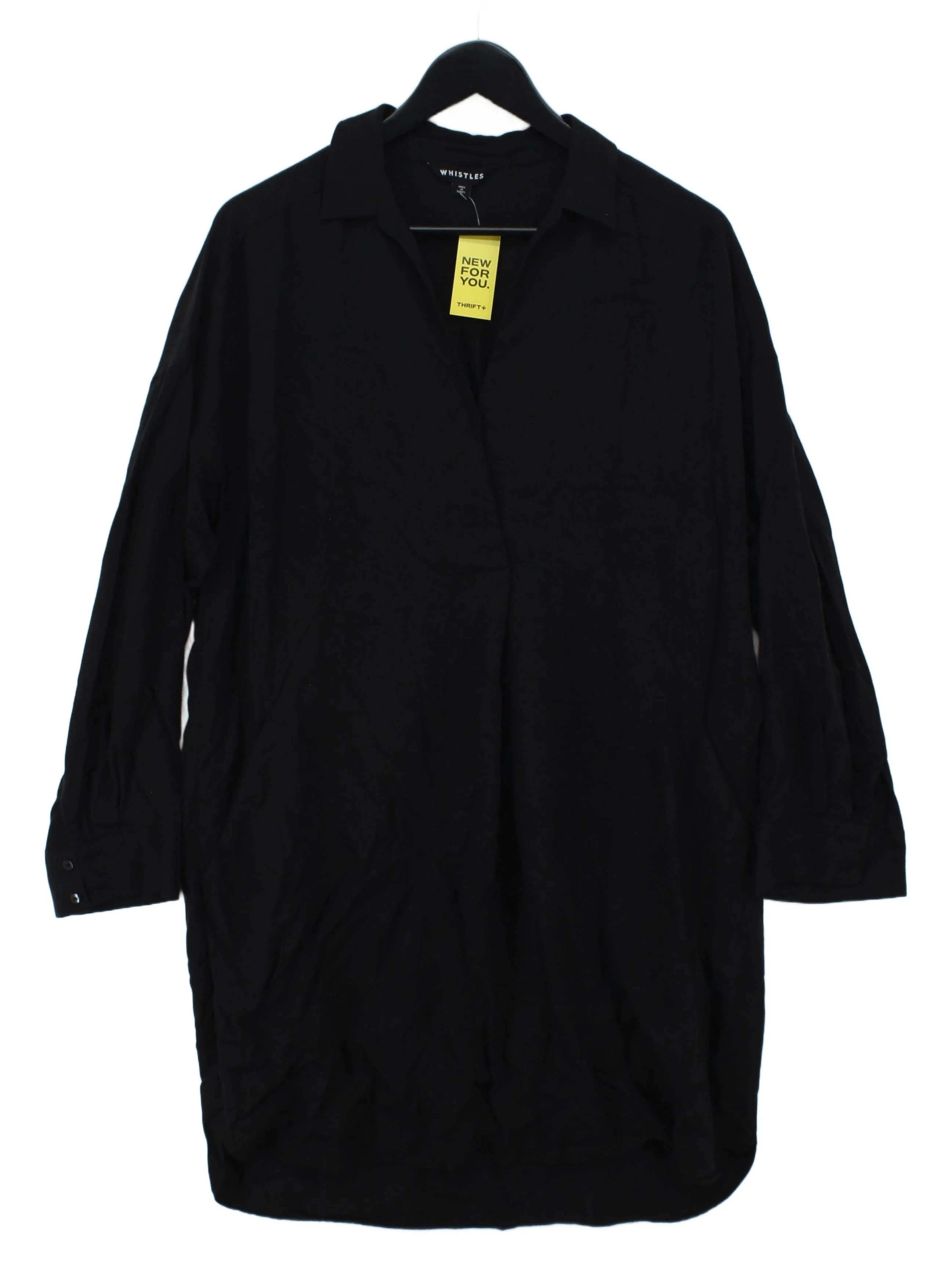 Whistles Shirt Mini Dress M in Black