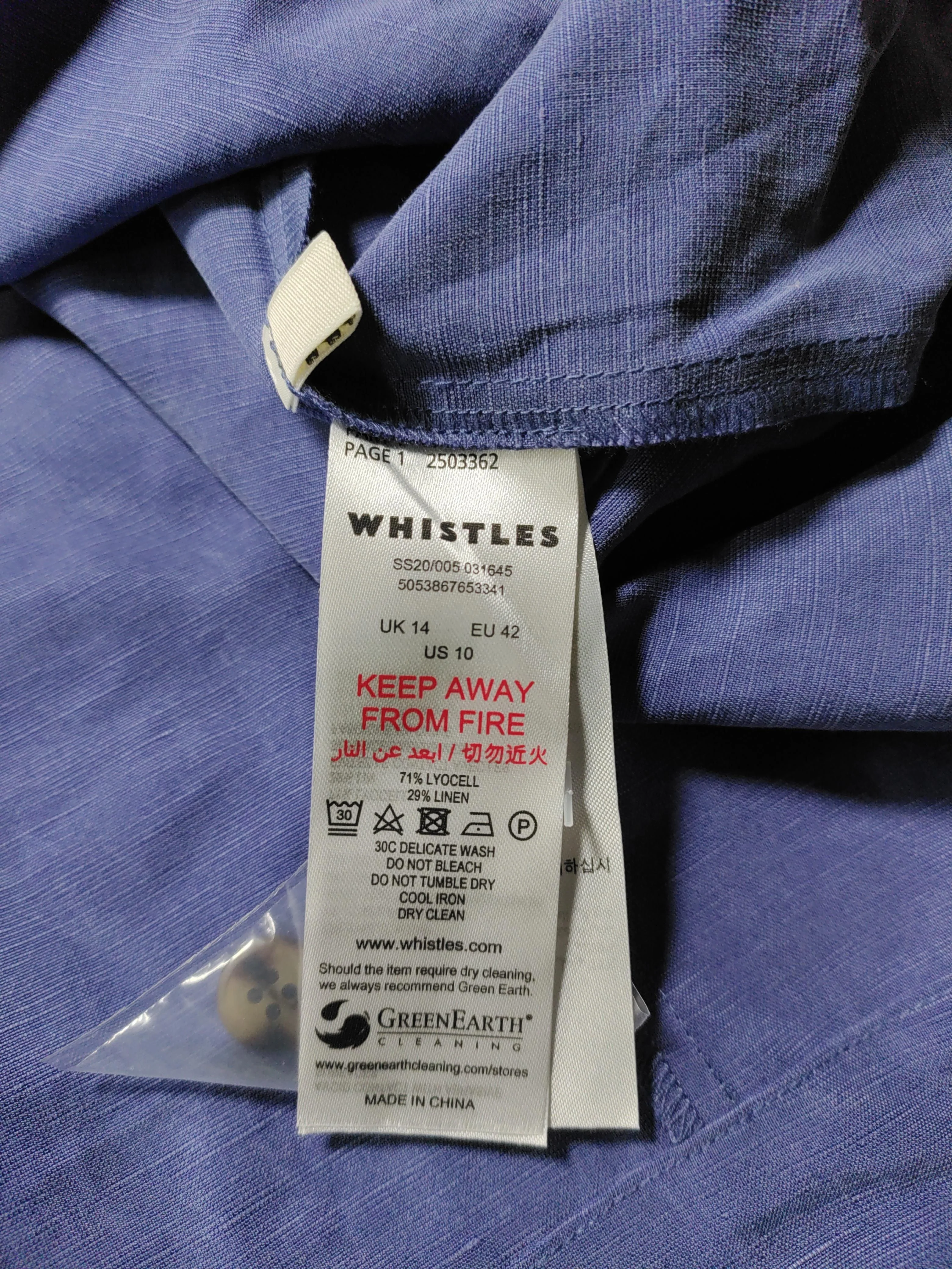 Whistles Shirt Mini Dress UK14 in Blue - Image 6