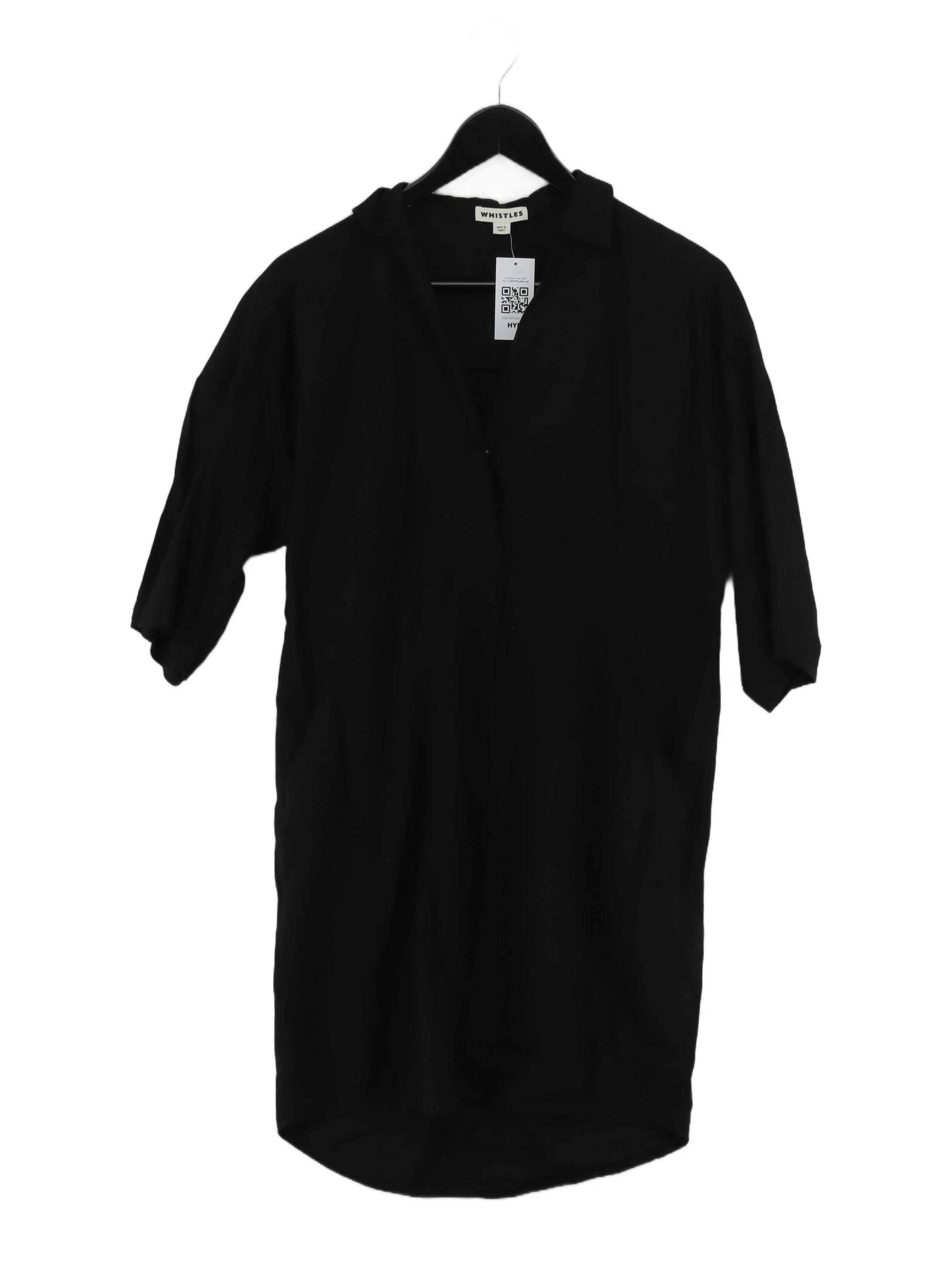 Whistles Shirt Mini Dress UK8 in Black
