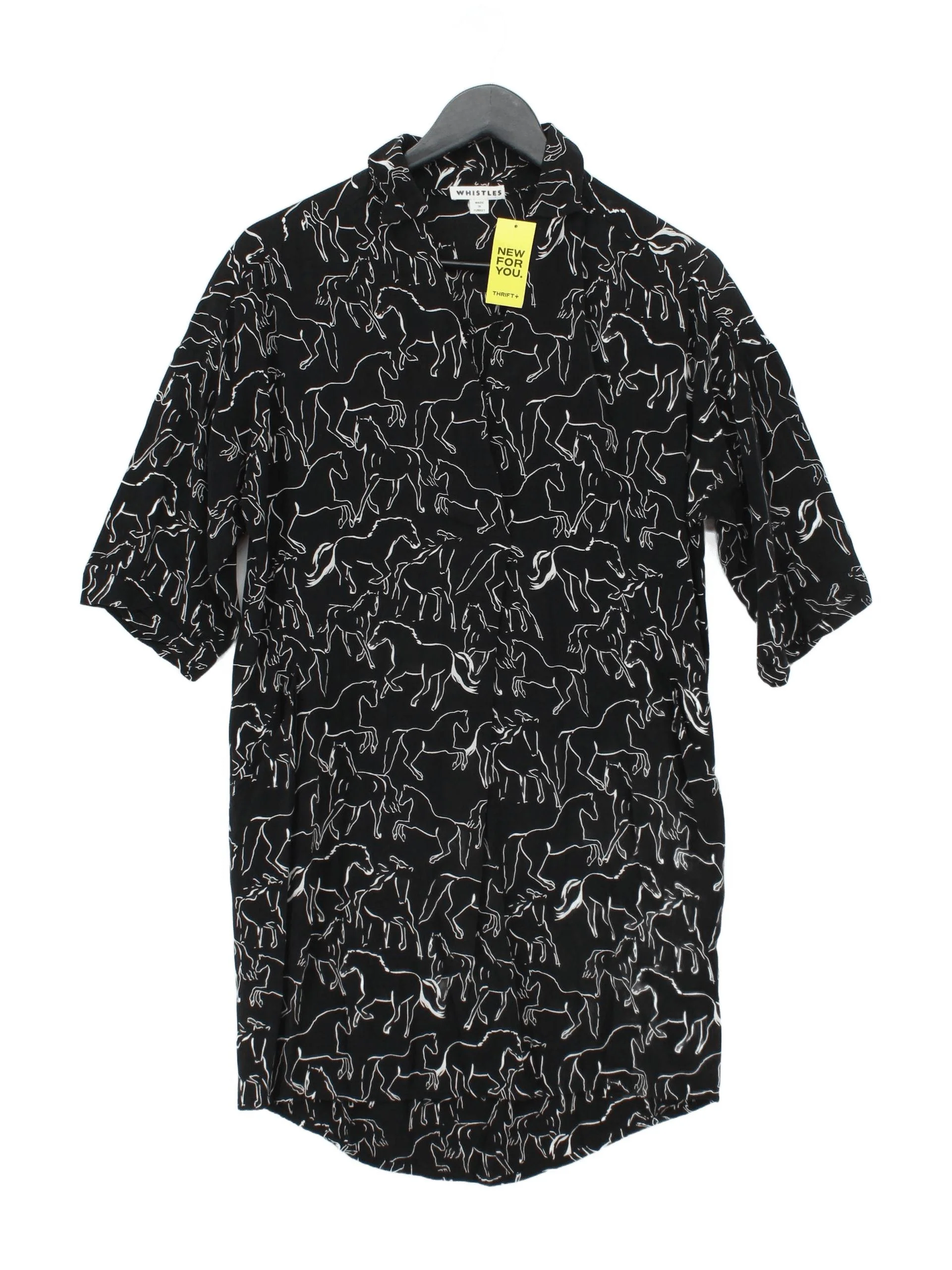 Whistles Shirt Mini Dress XS in Black