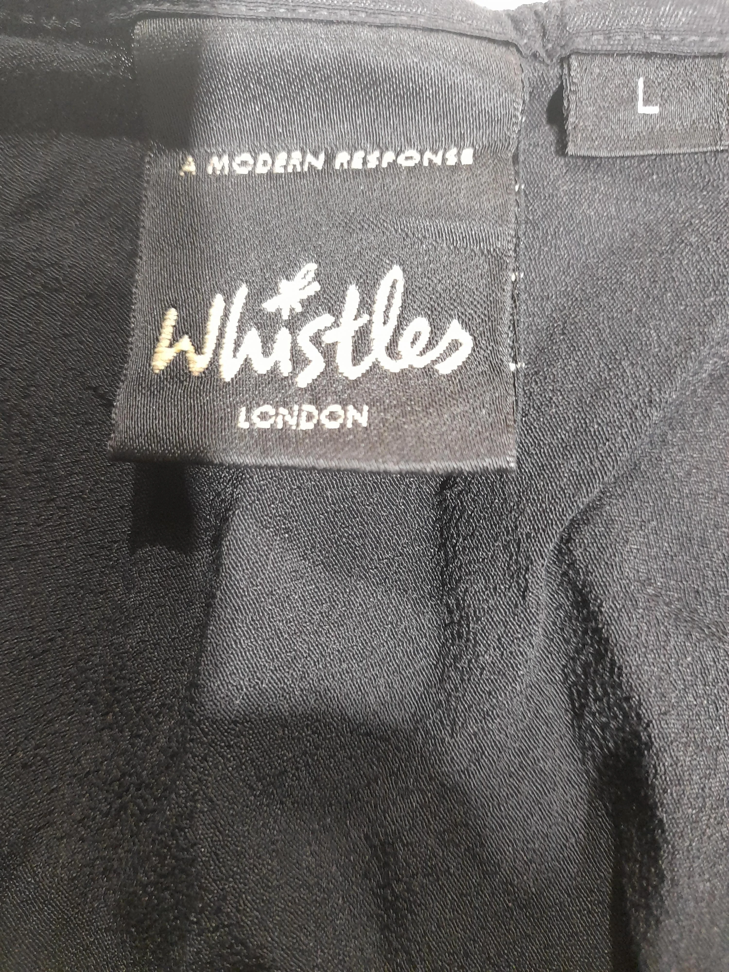 Whistles Slip Mini Dress L in Black - Image 5