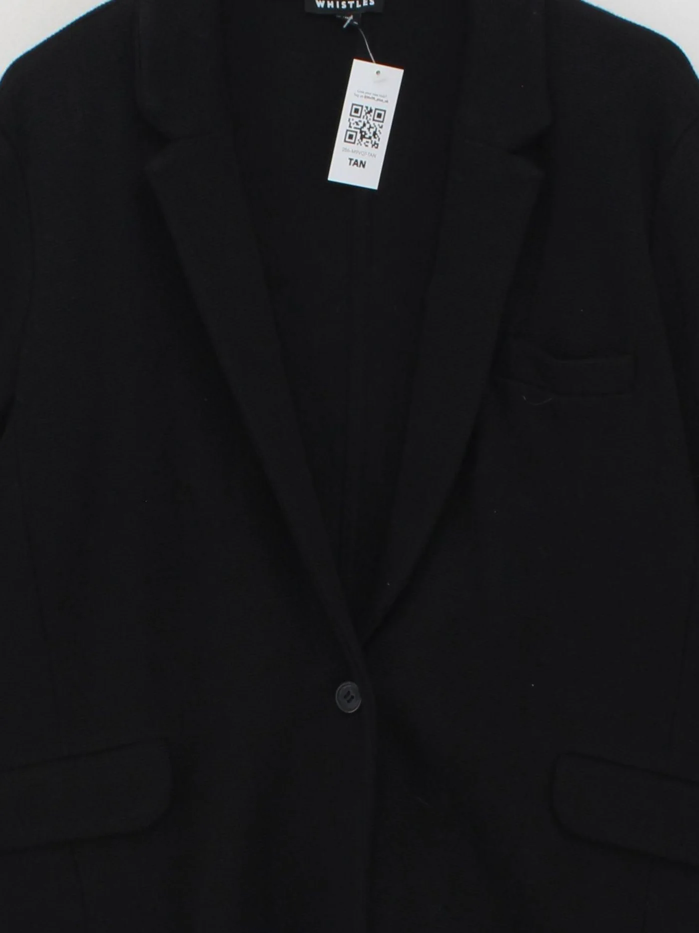 Whistles Women's Blazer UK 12 Black 100% Cotton Overcoat - Image 3