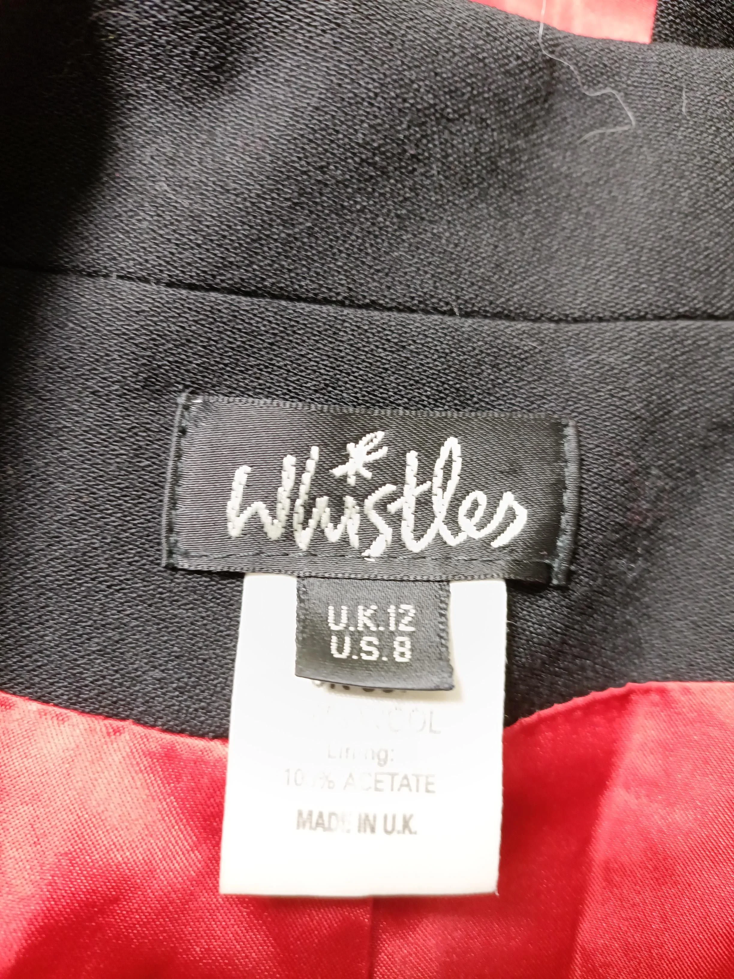 Whistles Women's Blazer UK 12 Black Wool with Acetate Overcoat - Image 5
