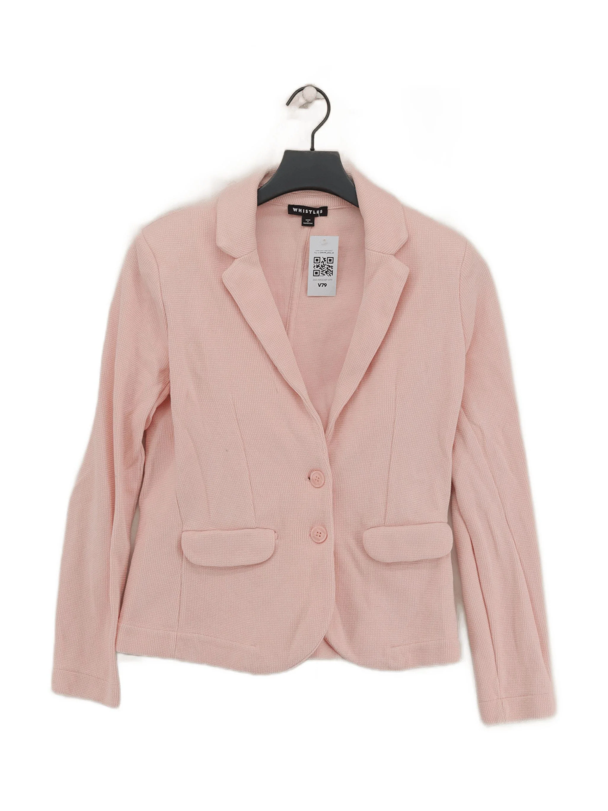 Whistles Women's Blazer UK 6 Pink 100% Cotton Overcoat