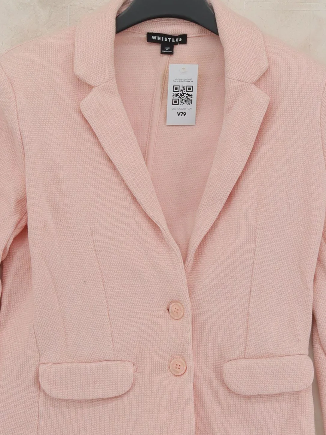 Whistles Women's Blazer UK 6 Pink 100% Cotton Overcoat - Image 3