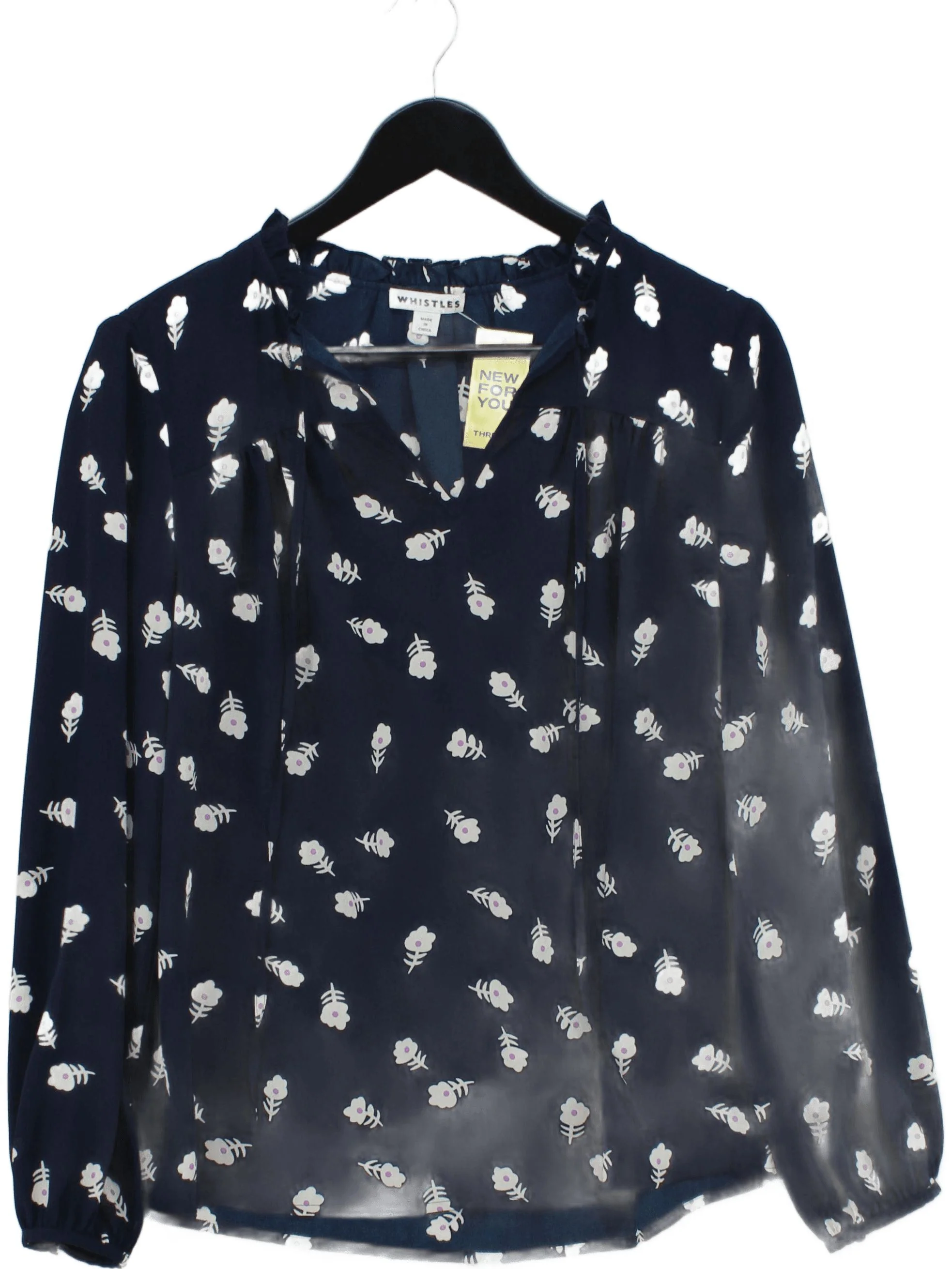 Whistles Women's Blouse UK 10 Blue 100% Polyester Basic