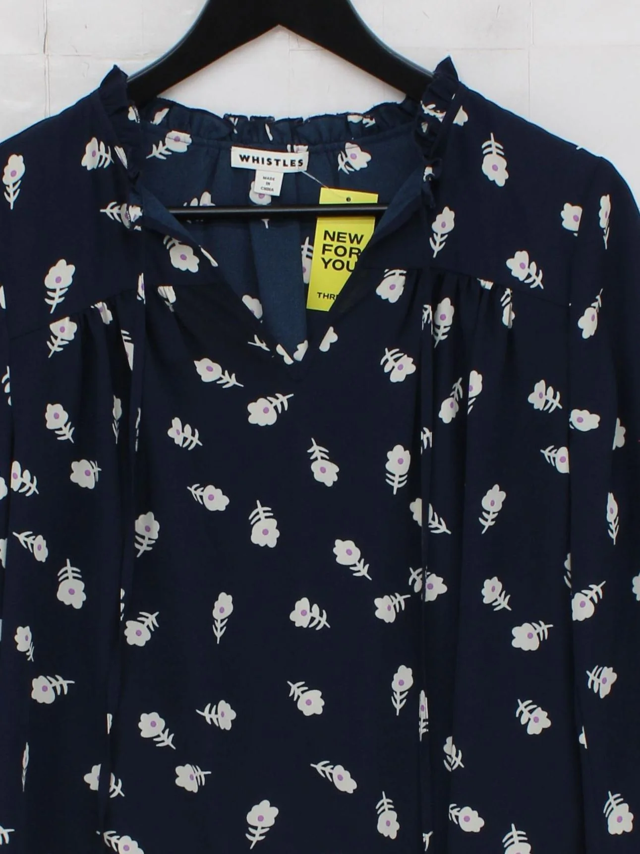 Whistles Women's Blouse UK 10 Blue 100% Polyester Basic - Image 3