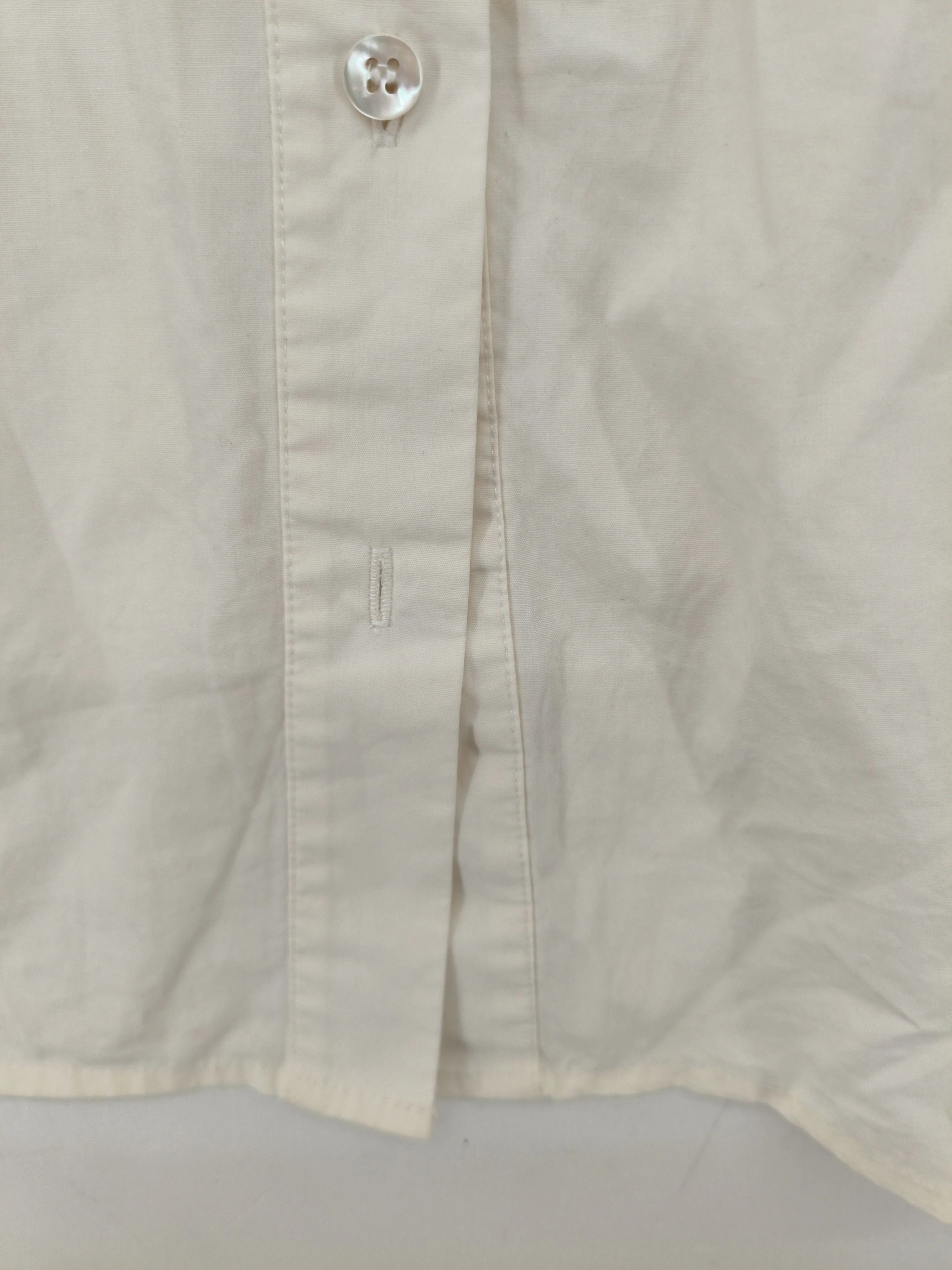 Whistles Women's Blouse UK 10 Cream 100% Cotton Long Sleeve Collared Basic - Image 5