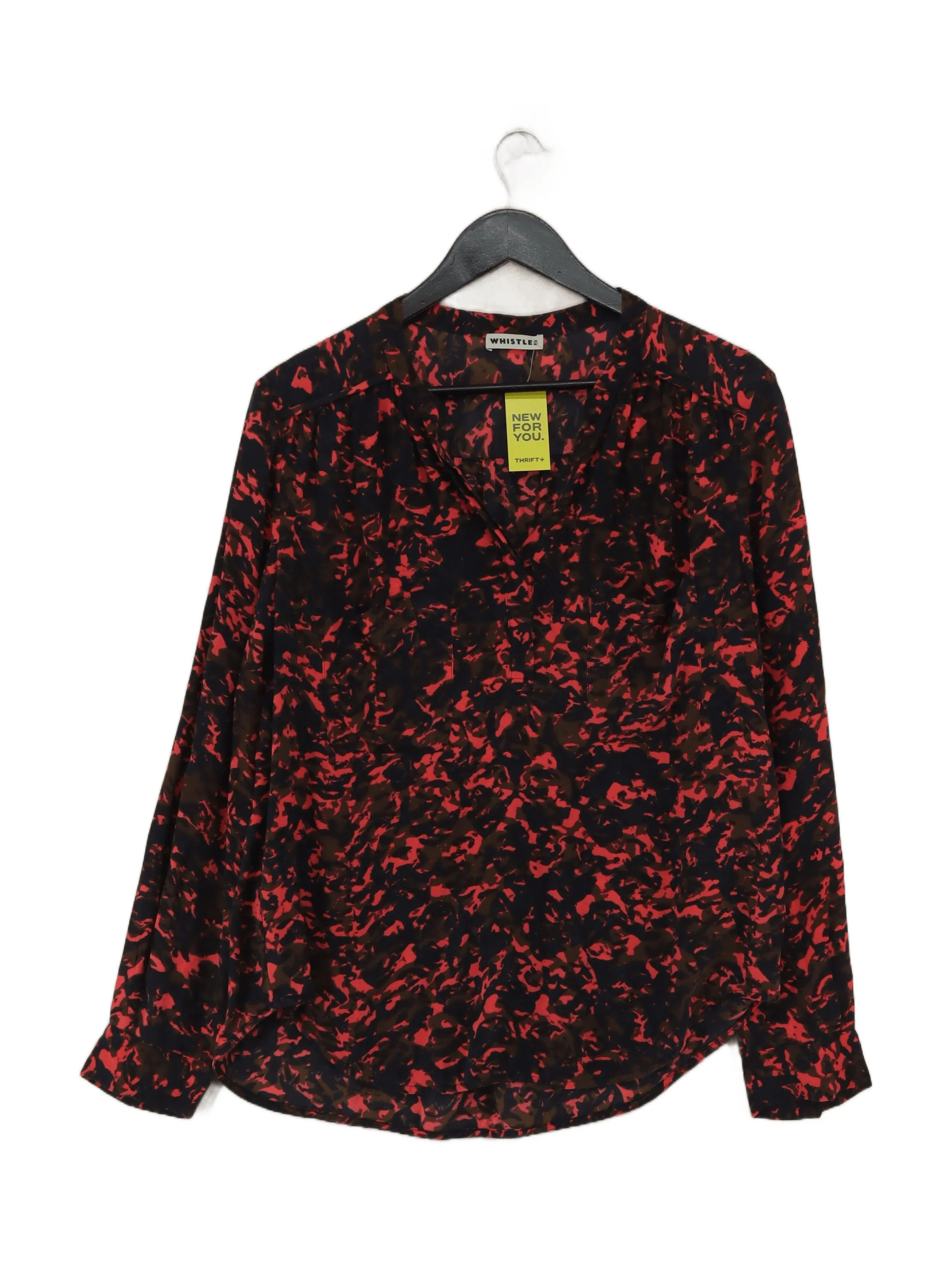 Whistles Women's Blouse UK 16 Multi 100% Other Long Sleeve V-Neck Basic