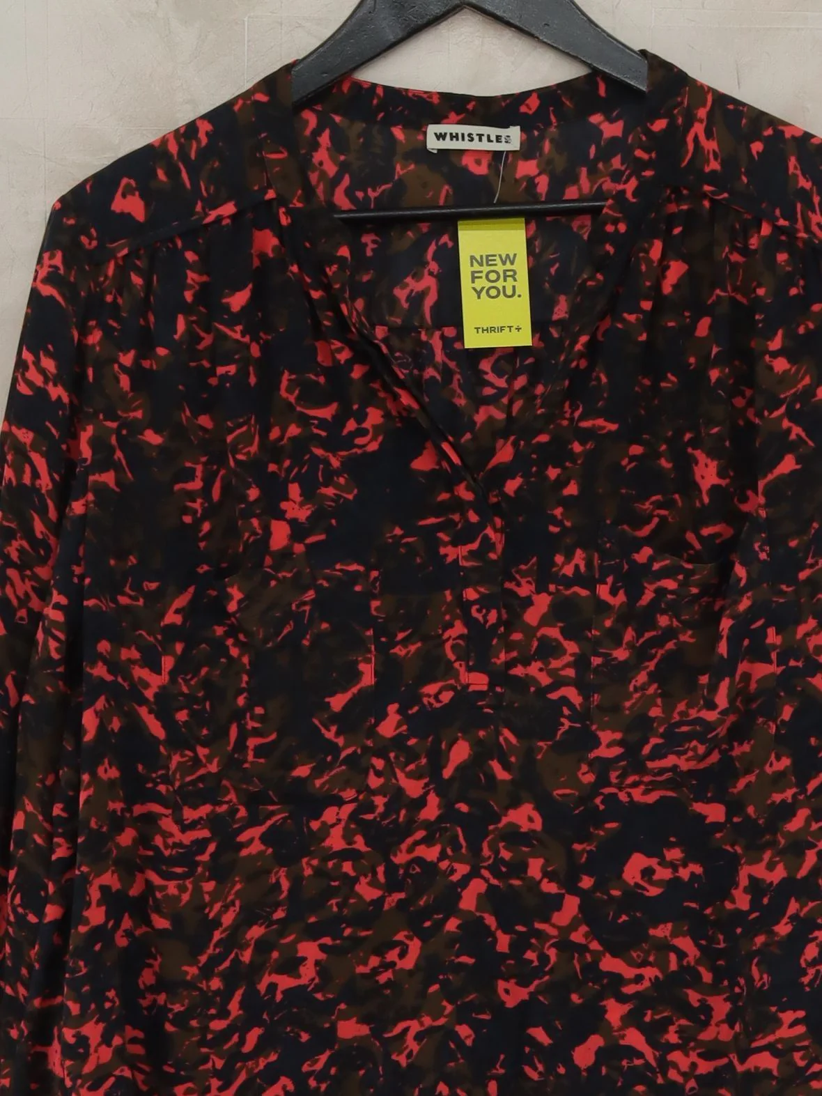 Whistles Women's Blouse UK 16 Multi 100% Other Long Sleeve V-Neck Basic - Image 3