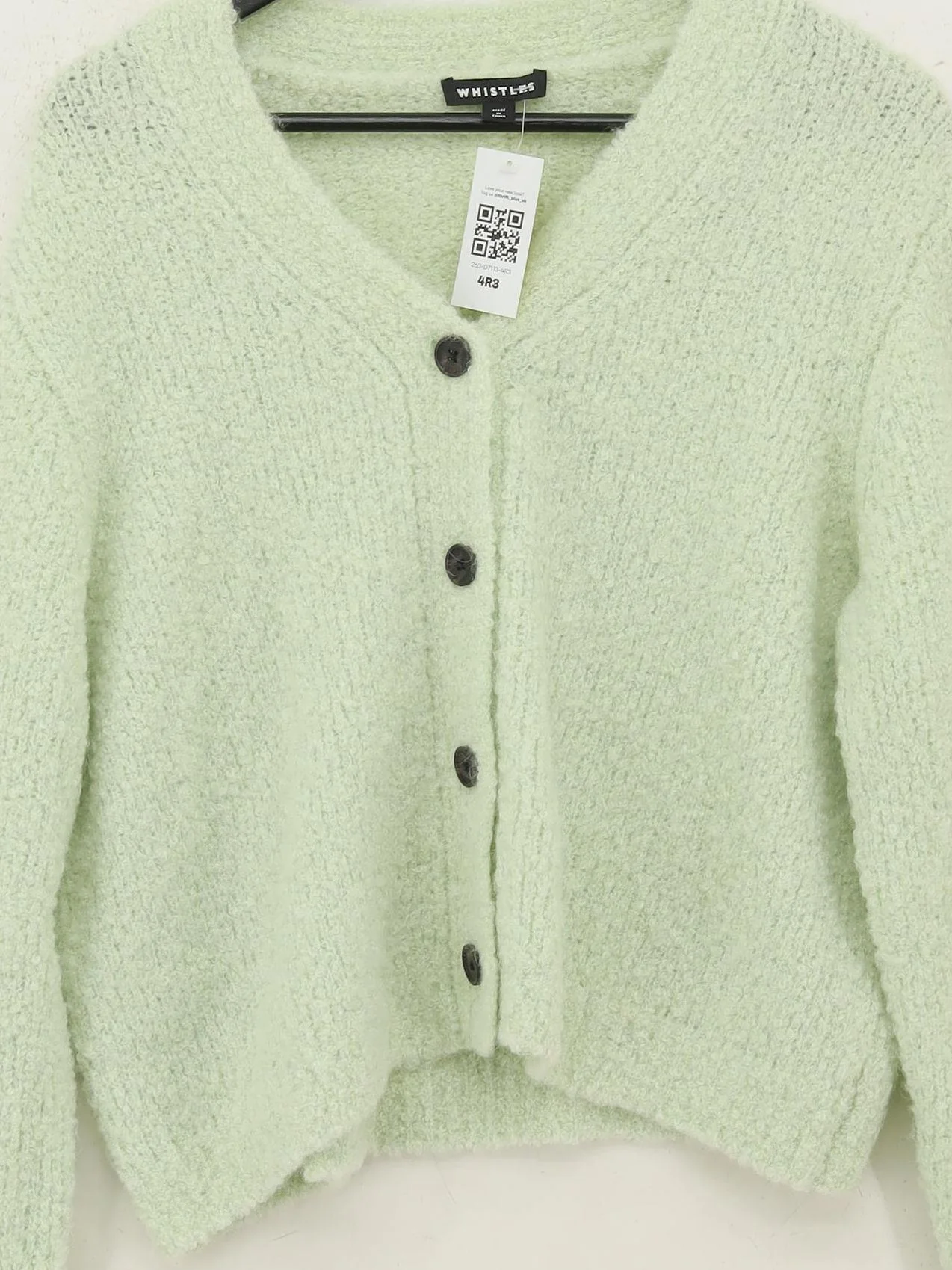 Whistles Women's Cardigan M Green Wool - Image 3