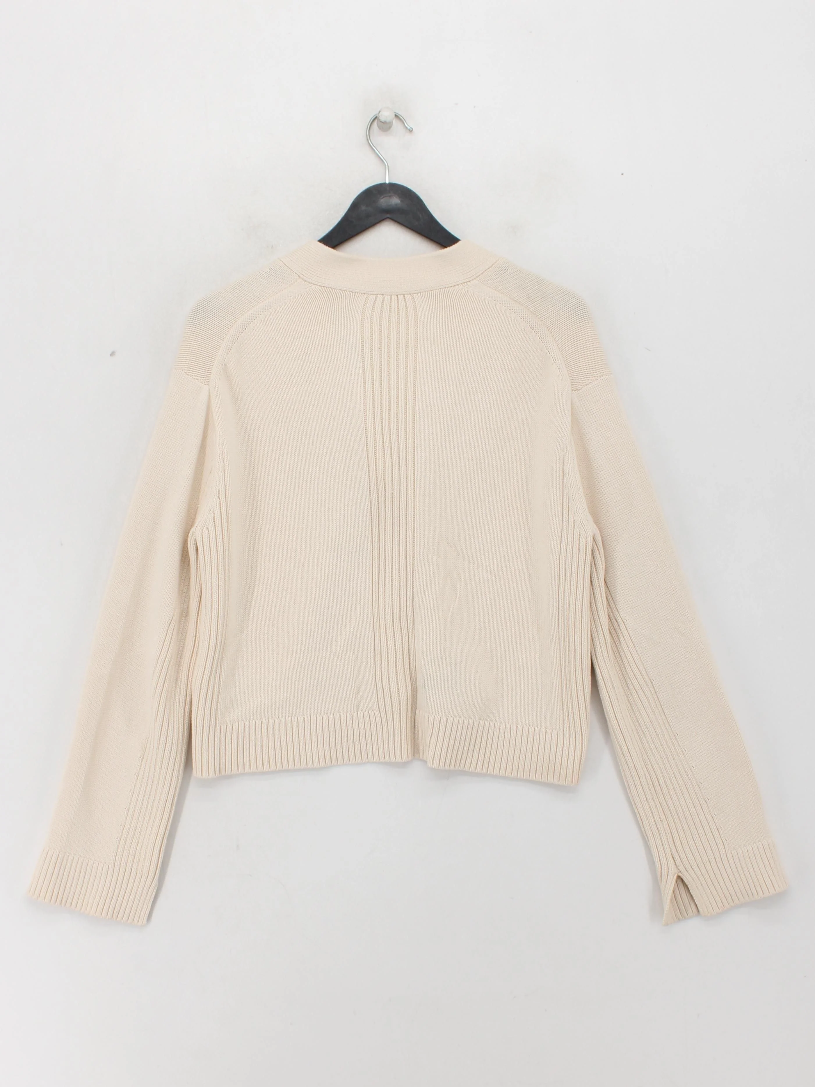 Whistles Women's Cardigan S Cream 100% Cotton V-Neck Cardigan - Image 2