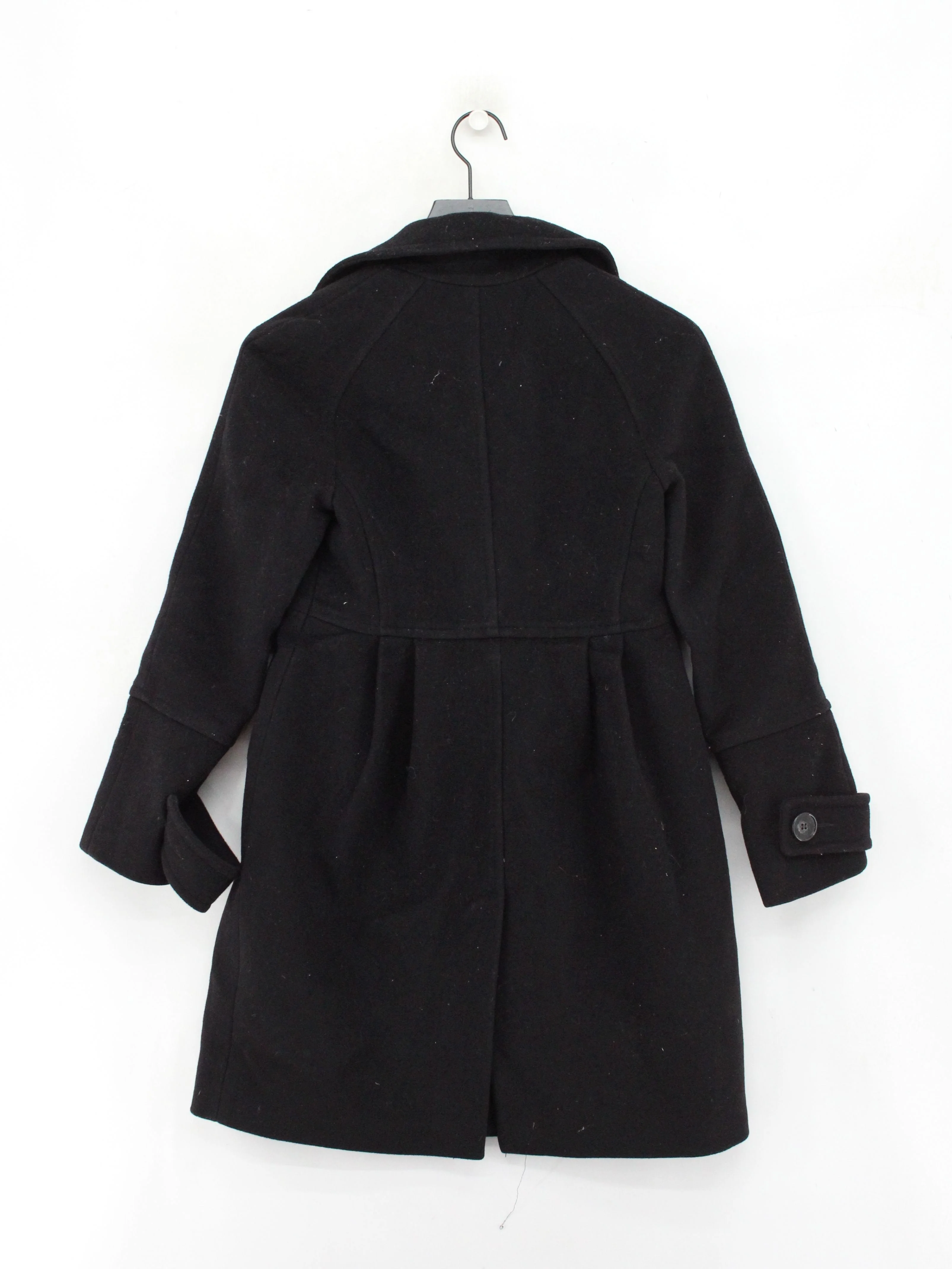 Whistles Women's Coat S Black 100% Wool Pea Coat - Image 2
