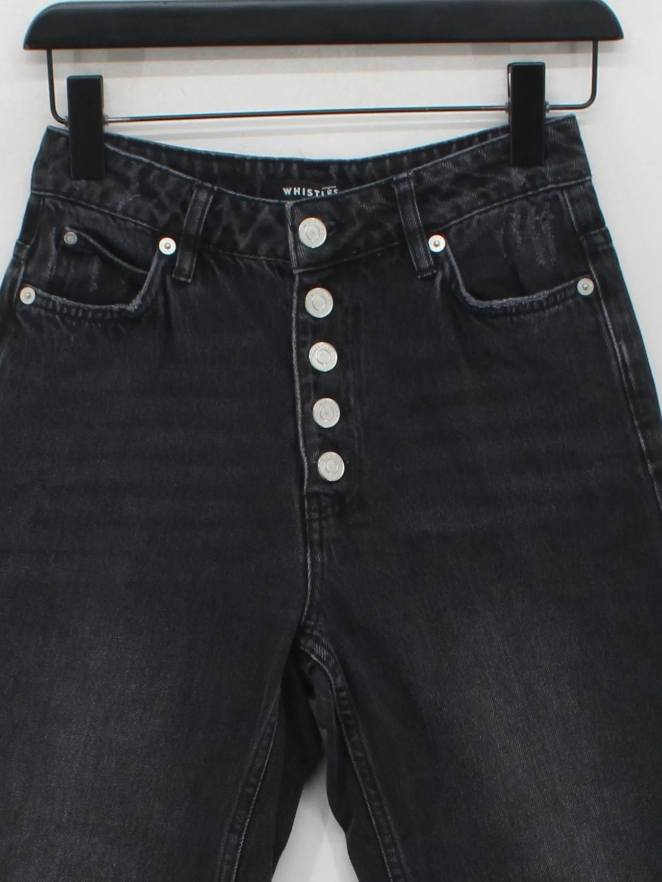 Whistles Women's Jeans W 26 in Black 100% Cotton Mom - Image 3