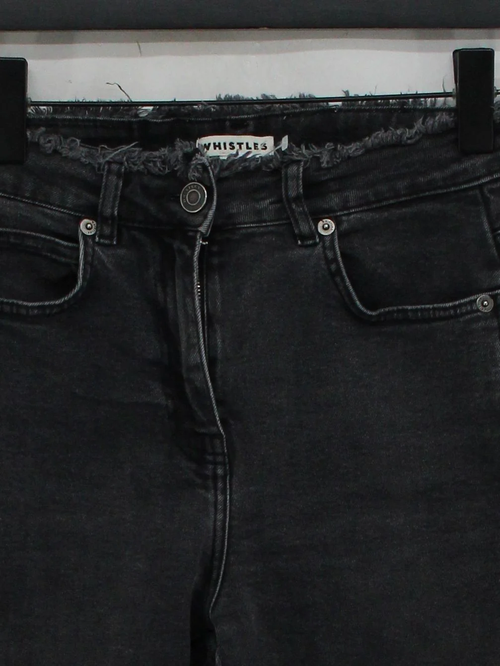 Whistles Women's Jeans W 26 in Black Cotton with Elastane Mom - Image 3