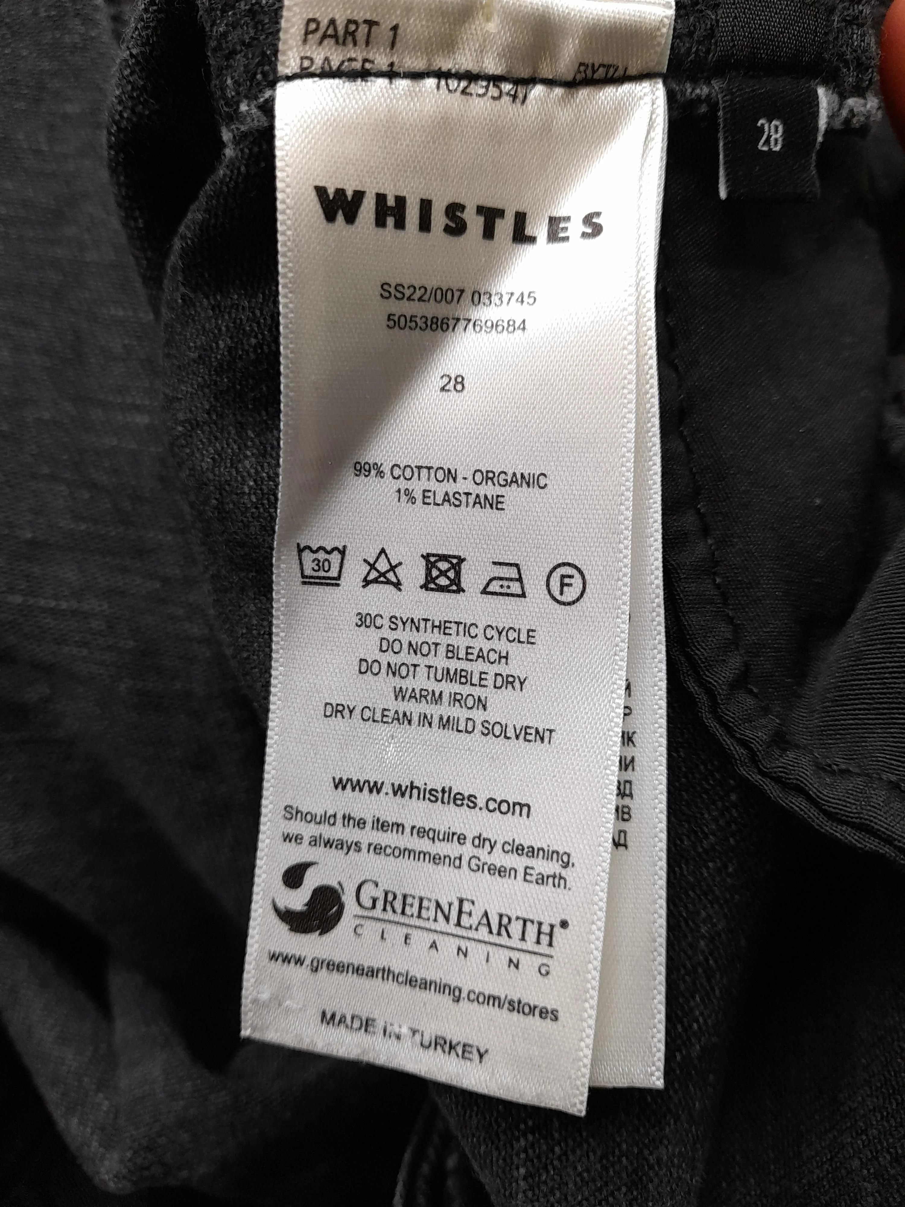 Whistles Women's Jeans W 28 in Black Cotton with Elastane Straight - Image 7