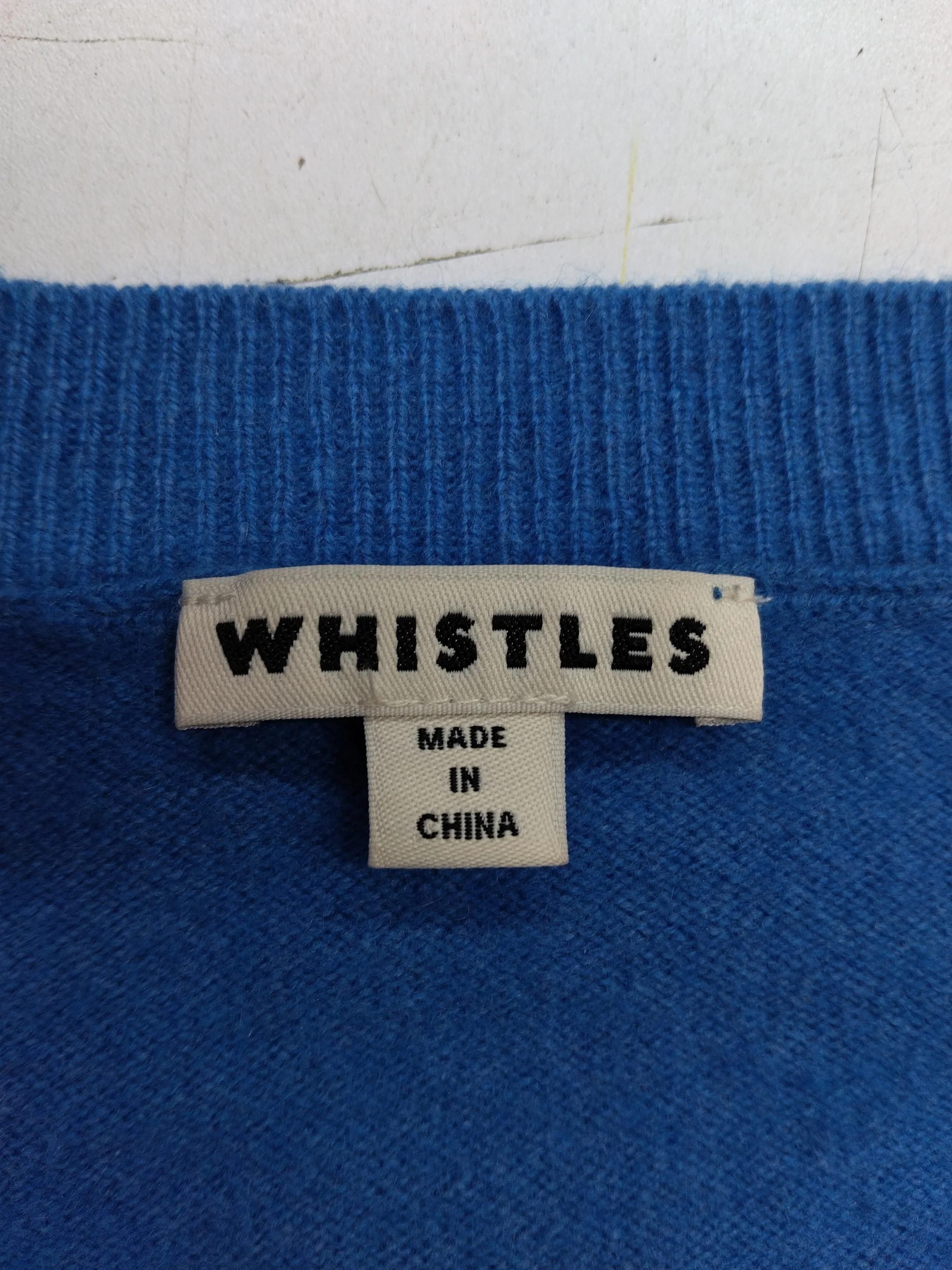 Whistles Women's Jumper L Blue Cashmere with Wool V-Neck Pullover - Image 6