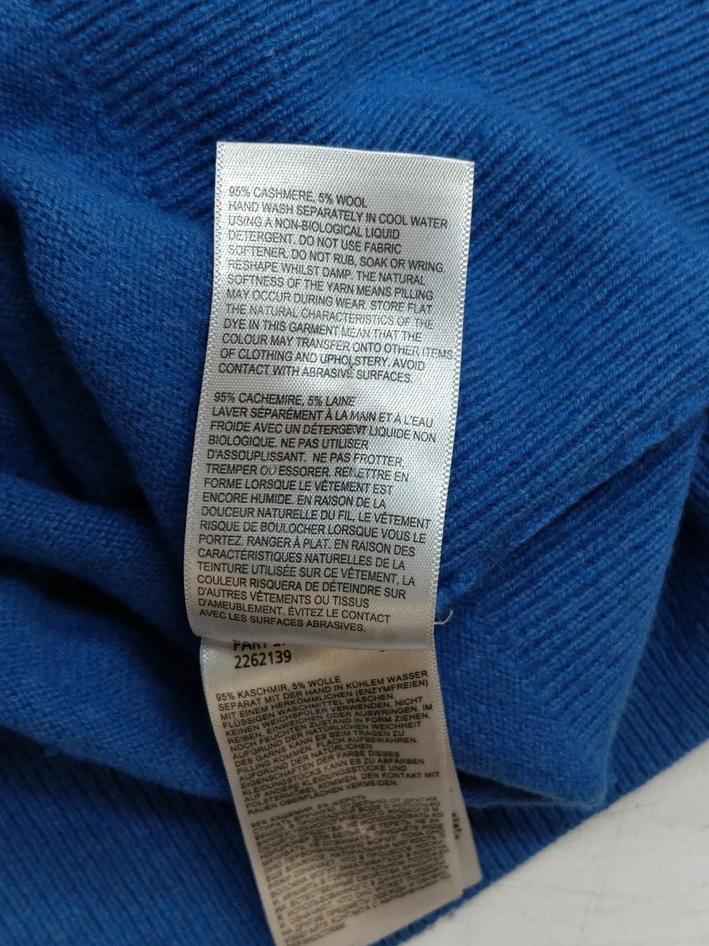 Whistles Women's Jumper L Blue Cashmere with Wool V-Neck Pullover - Image 7