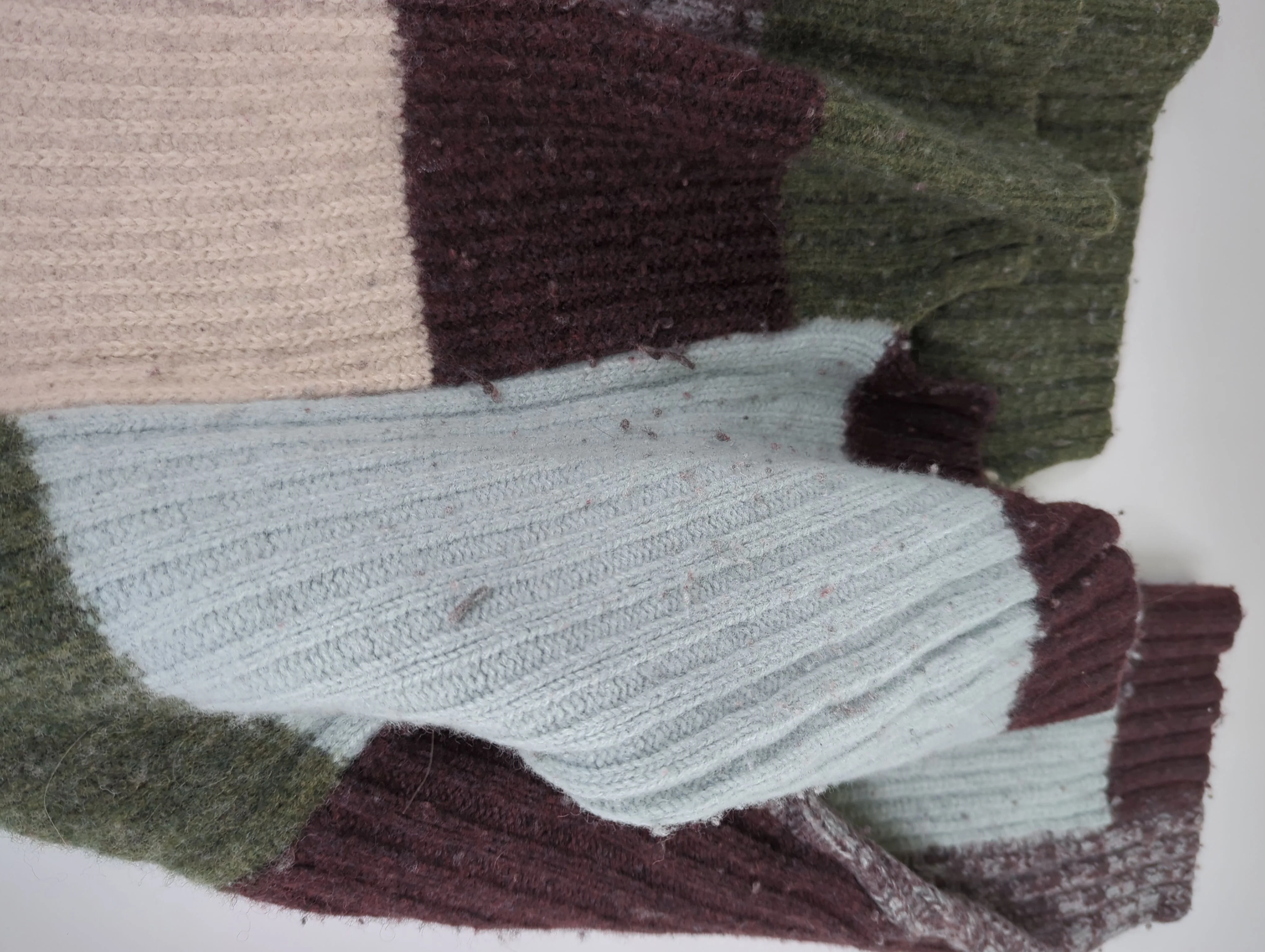 Whistles Women's Jumper L Brown Geometric Wool with Polyamide Mock Neck Pullover - Image 5