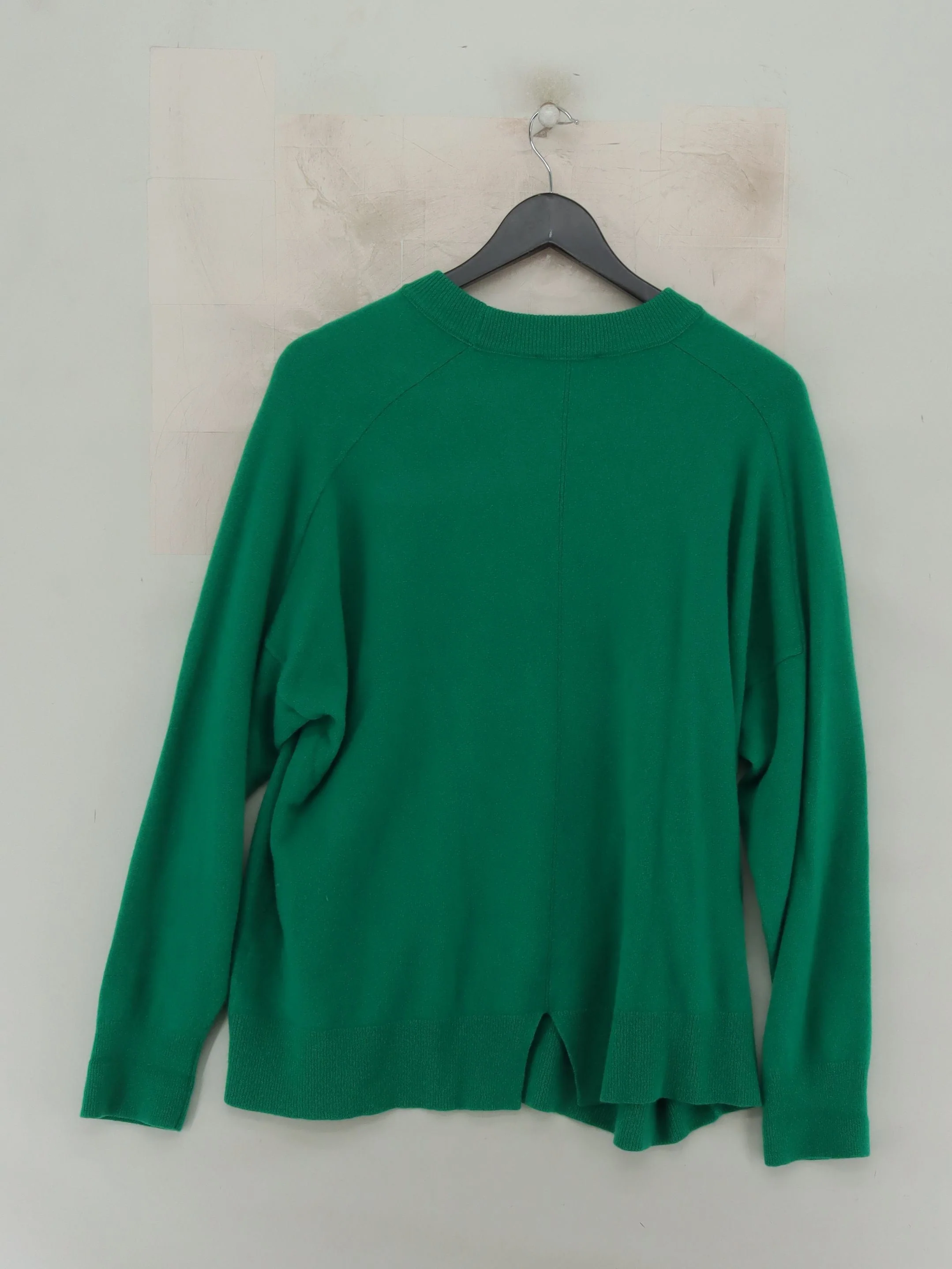 Whistles Women's Jumper L Green 100% Wool Crew Neck Pullover - Image 2