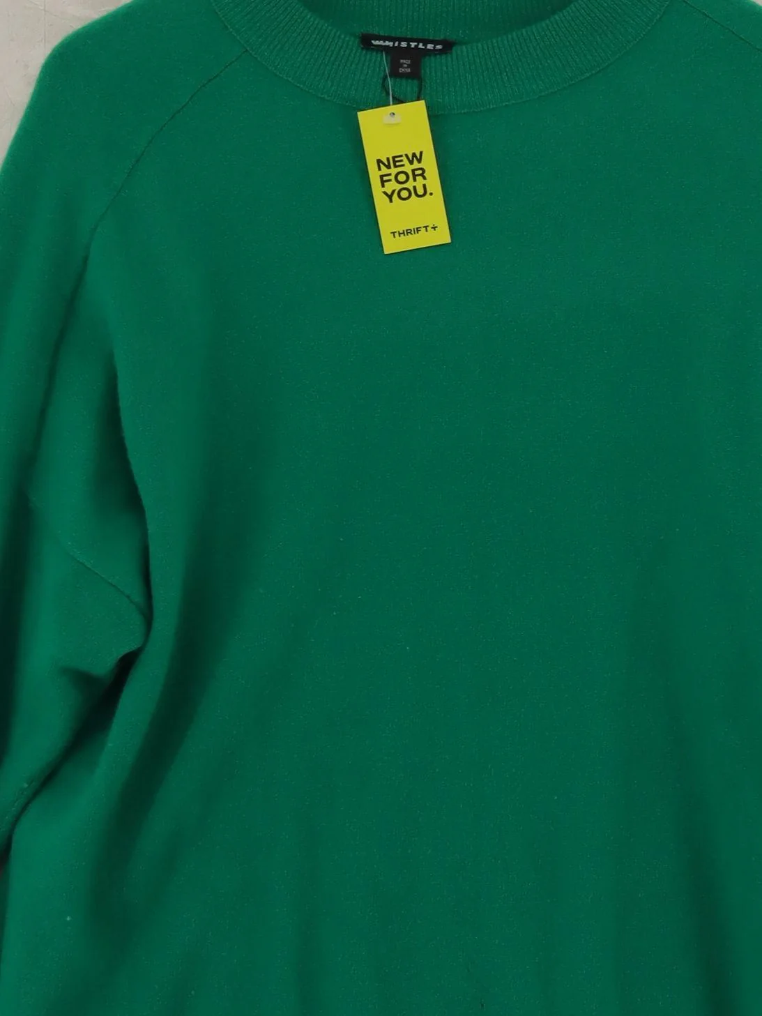 Whistles Women's Jumper L Green 100% Wool Crew Neck Pullover - Image 3