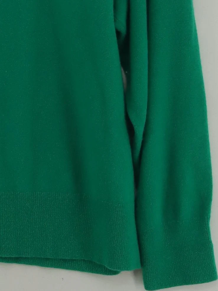 Whistles Women's Jumper L Green 100% Wool Crew Neck Pullover - Image 4