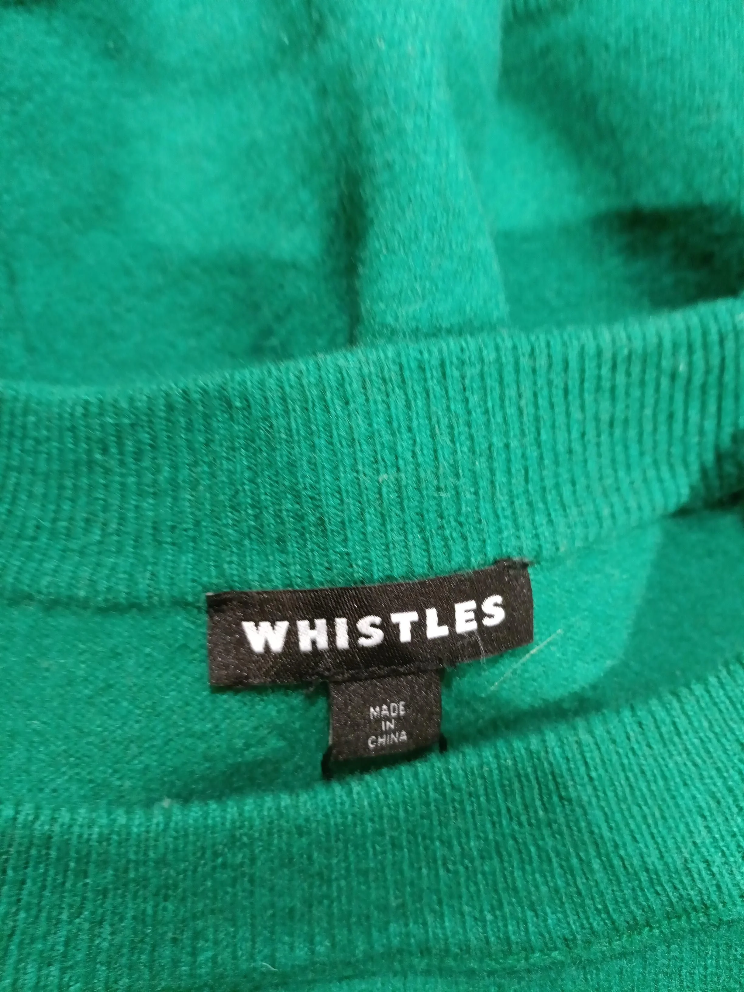 Whistles Women's Jumper L Green 100% Wool Crew Neck Pullover - Image 6