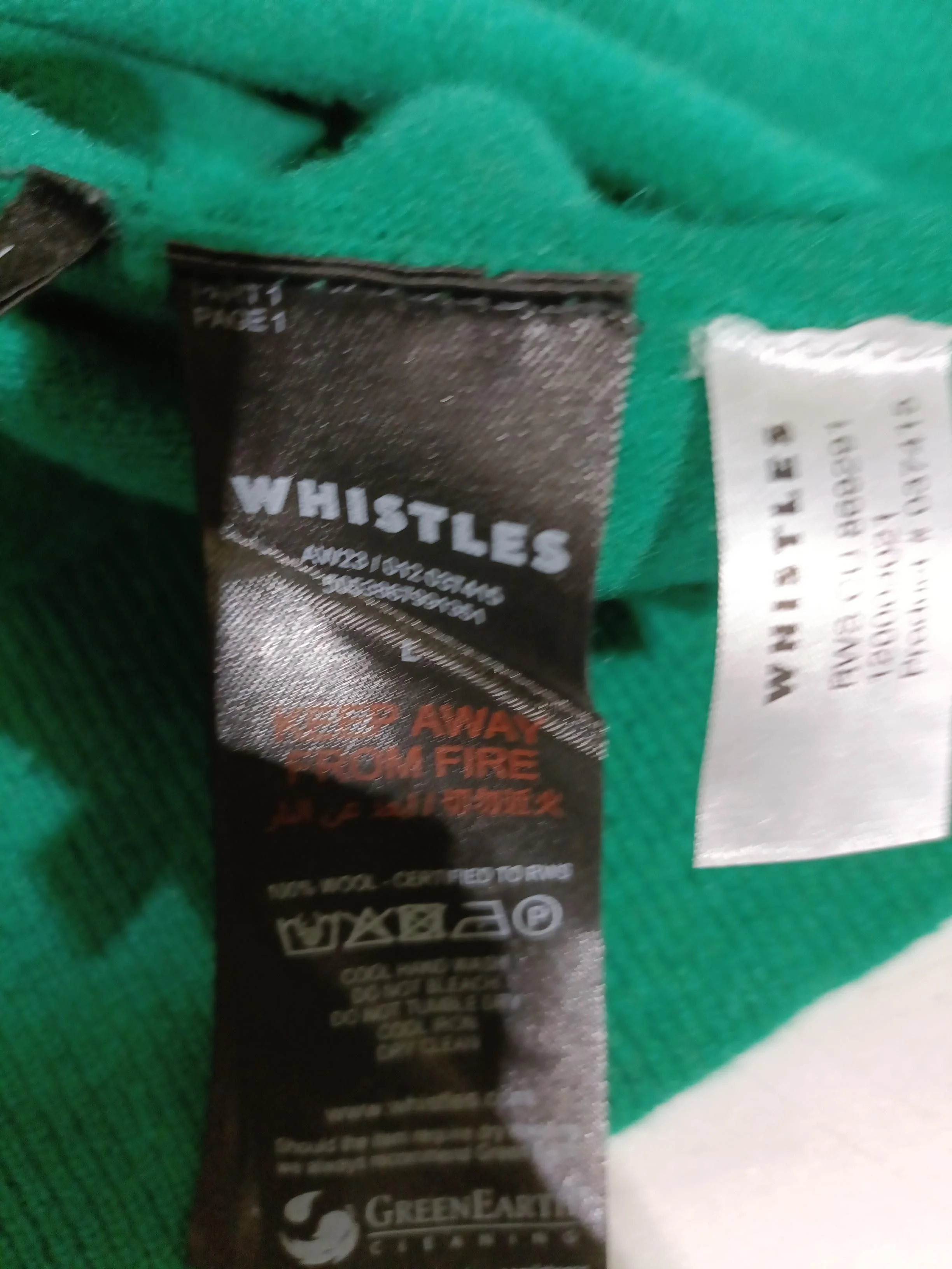 Whistles Women's Jumper L Green 100% Wool Crew Neck Pullover - Image 7
