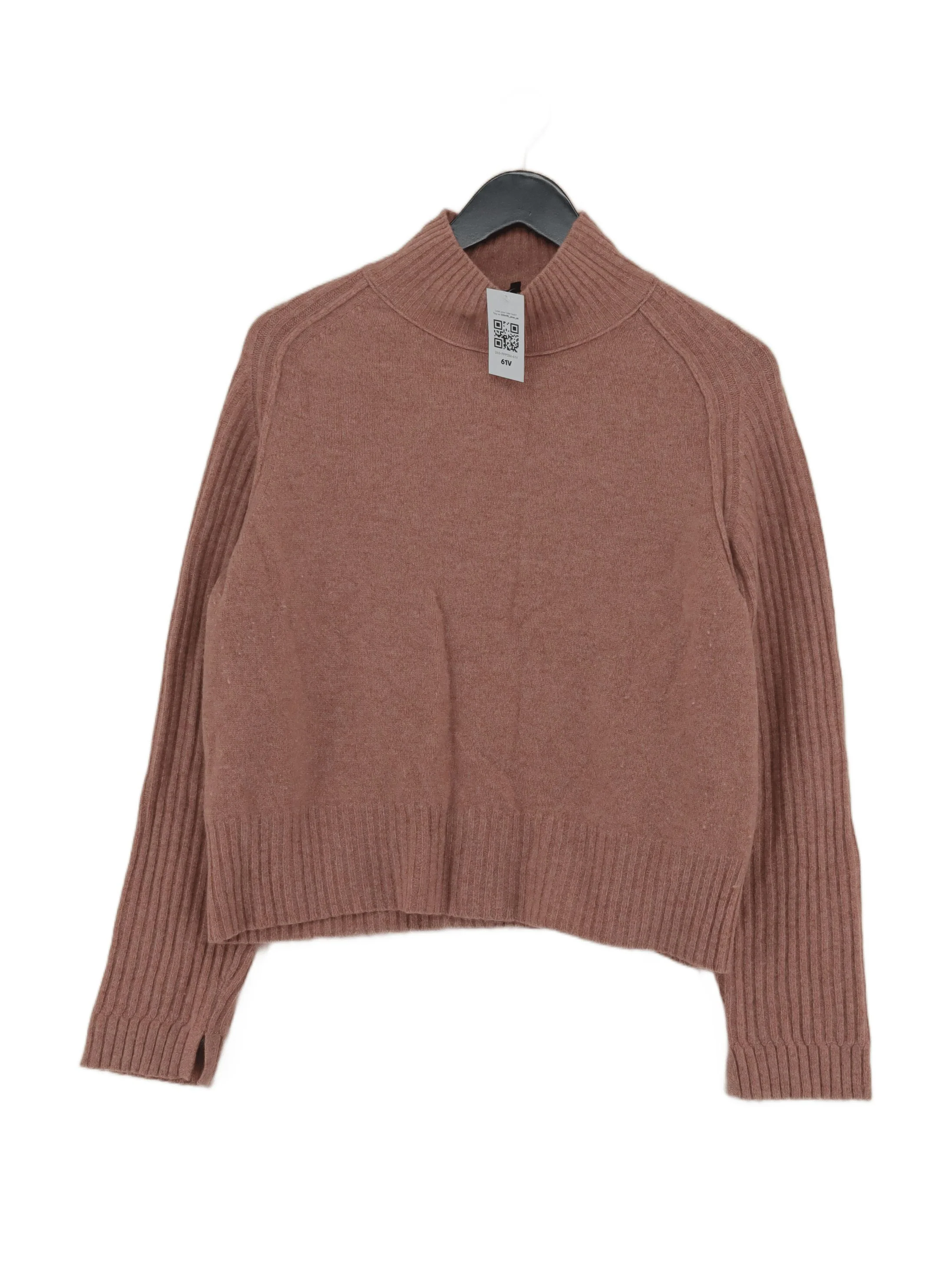 Whistles Women's Jumper L Tan 100% Wool Roll Neck Pullover