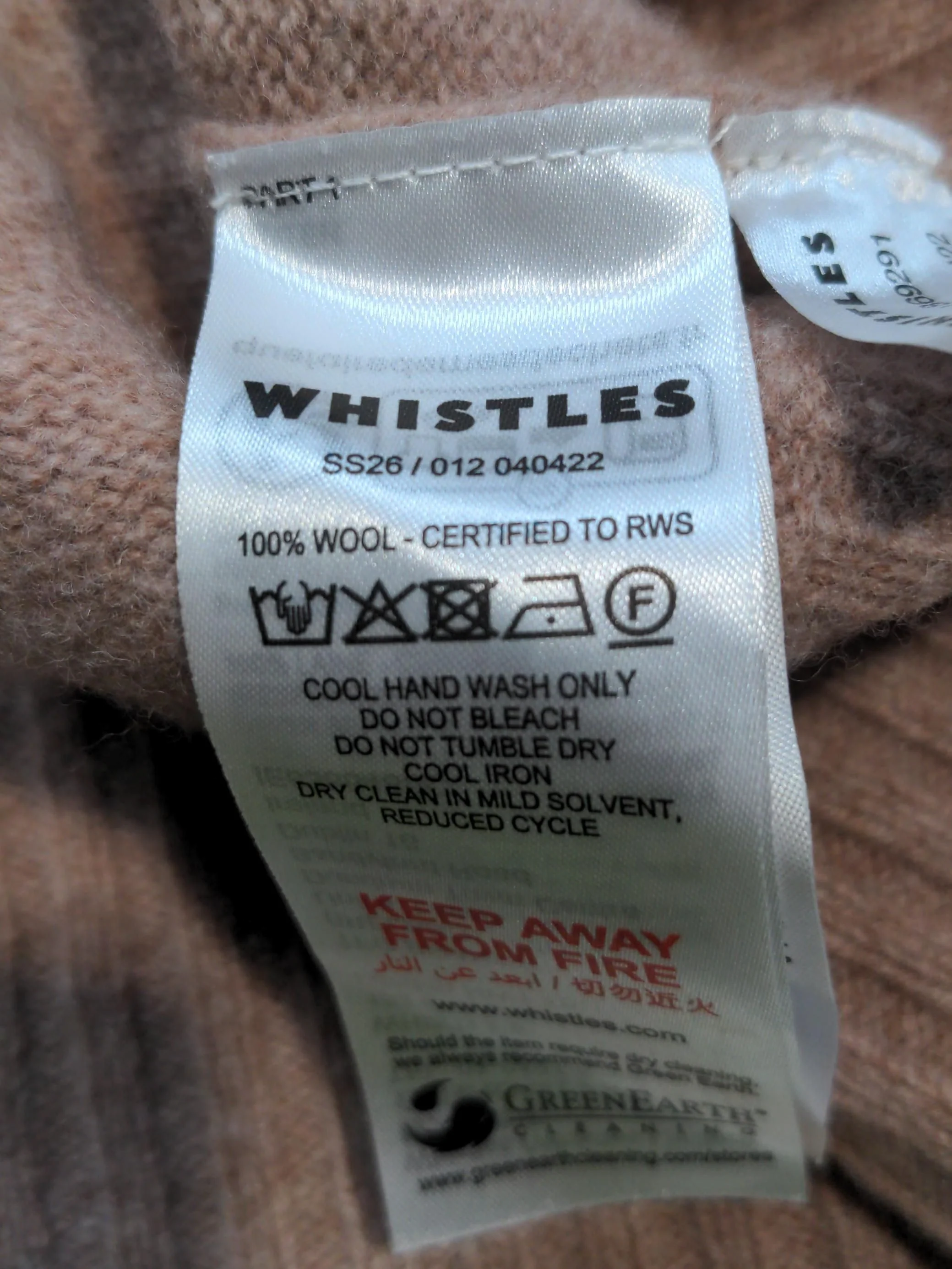 Whistles Women's Jumper L Tan 100% Wool Roll Neck Pullover - Image 6