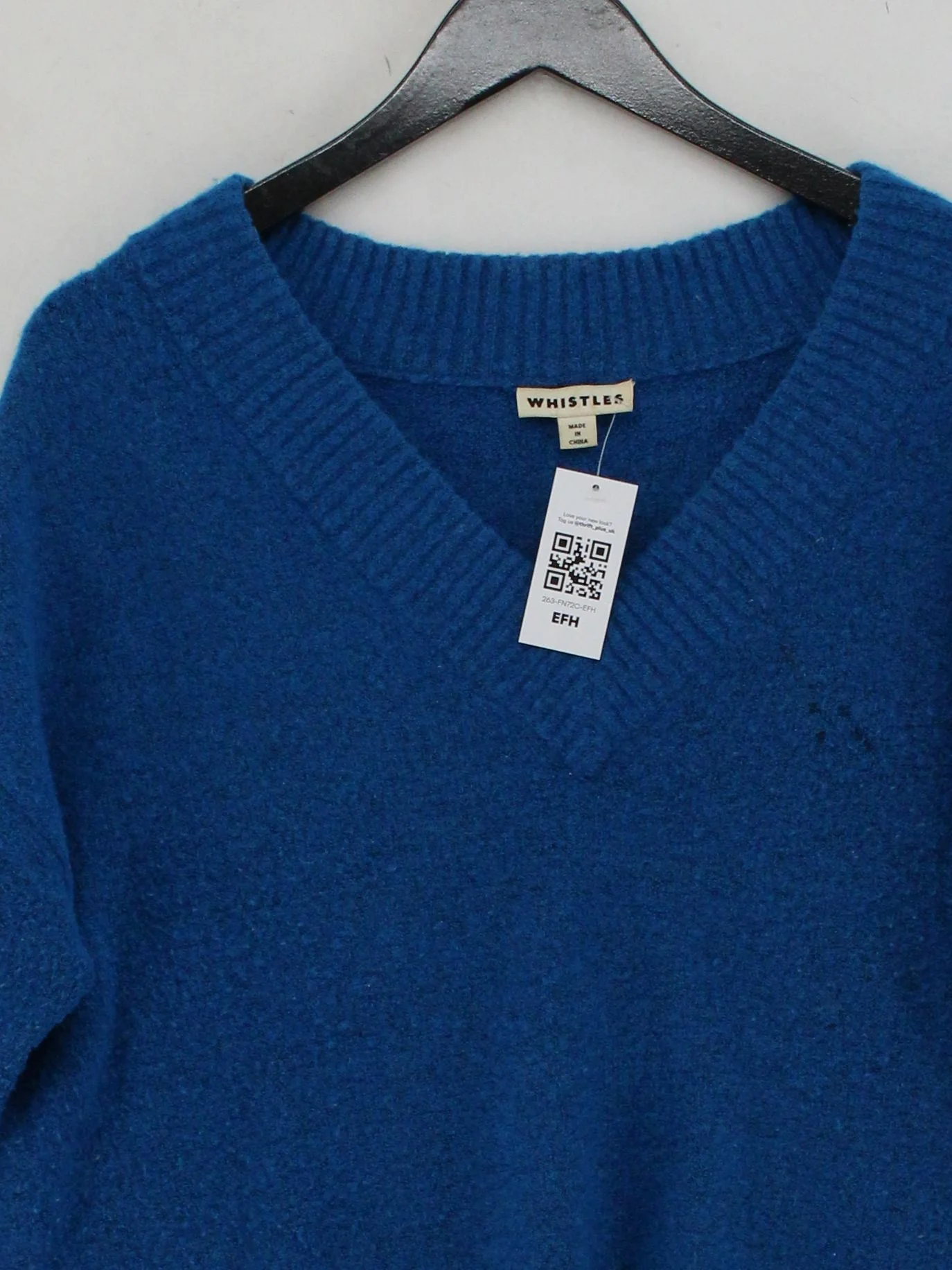 Whistles Women's Jumper M Blue Wool with Acrylic, Polyamide, Elastane Pullover - Image 3