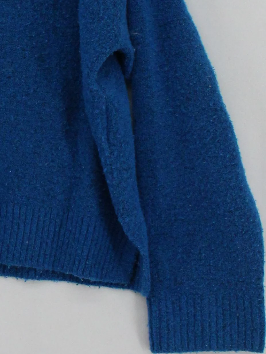 Whistles Women's Jumper M Blue Wool with Acrylic, Polyamide, Elastane Pullover - Image 4