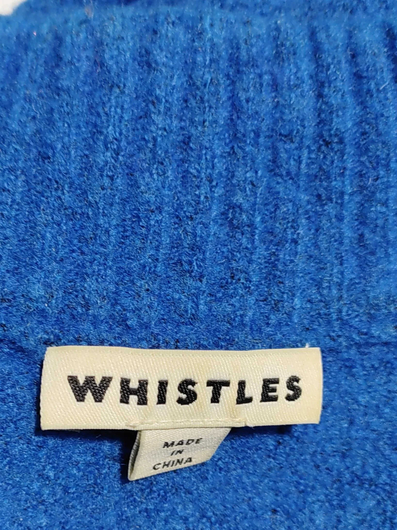 Whistles Women's Jumper M Blue Wool with Acrylic, Polyamide, Elastane Pullover - Image 6