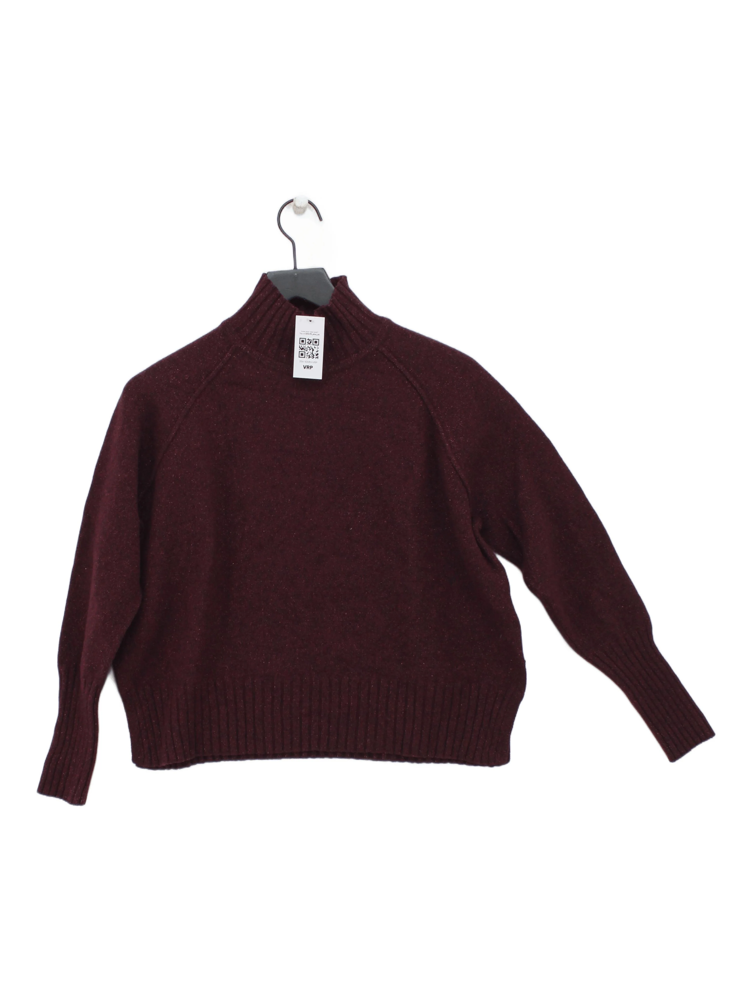 Whistles Women's Jumper M Red Wool with Polyester, Other High Neck Pullover