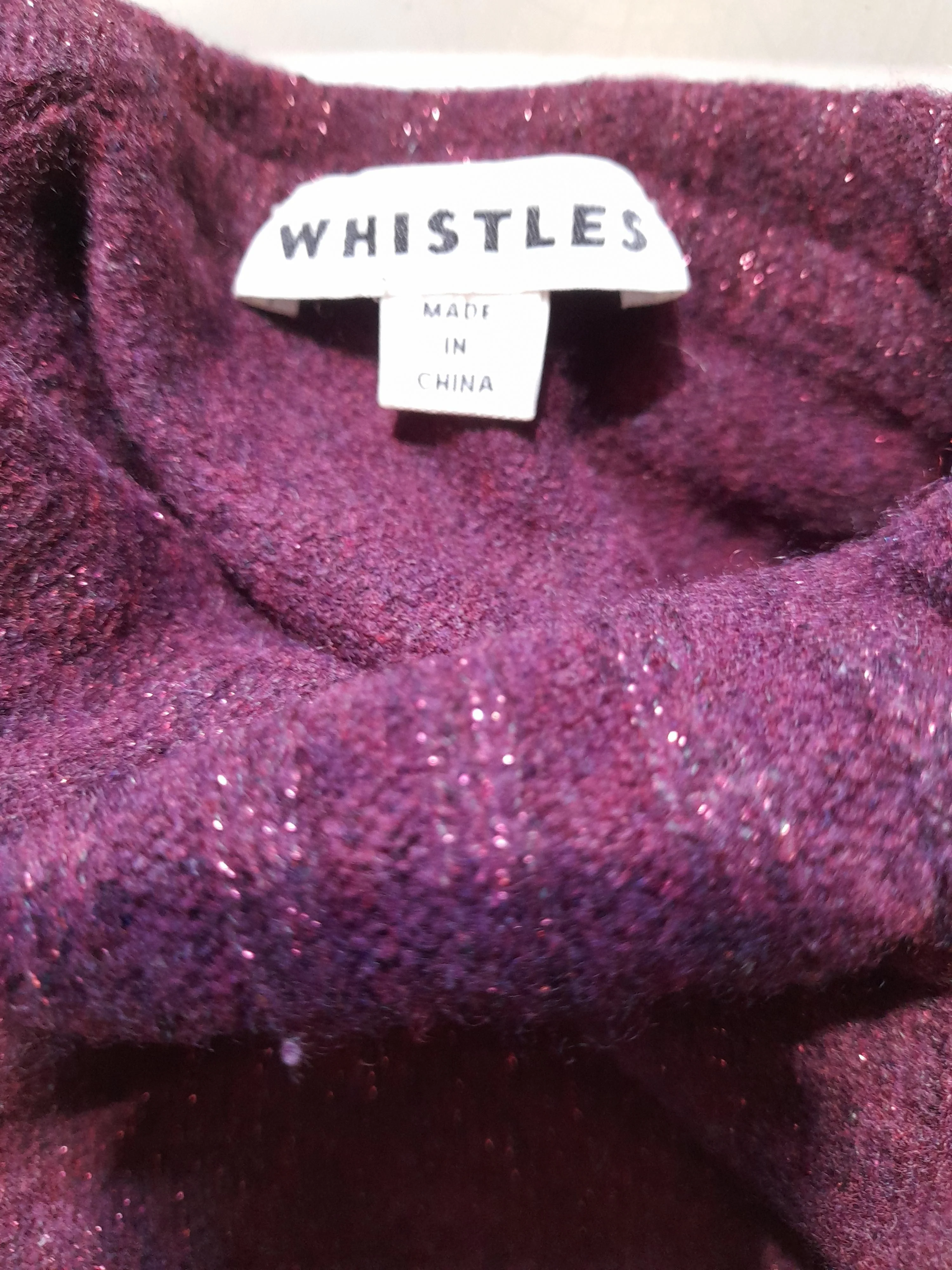 Whistles Women's Jumper M Red Wool with Polyester, Other High Neck Pullover - Image 6