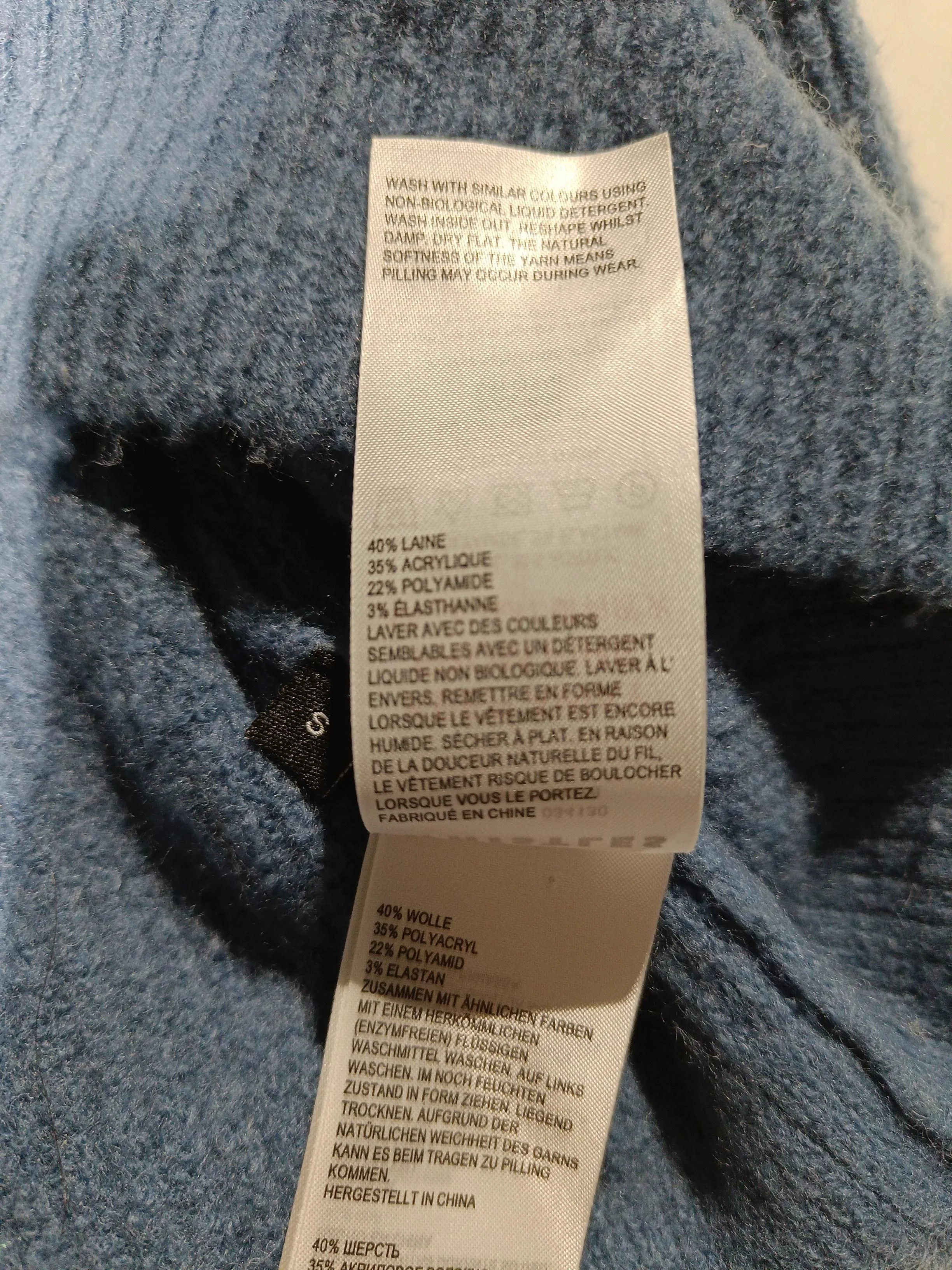 Whistles Women's Jumper S Blue Wool with Acrylic, Polyamide, Elastane Pullover - Image 6
