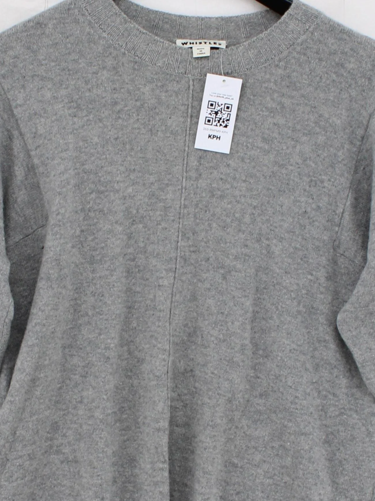 Whistles Women's Jumper S Grey 100% Cashmere Crew Neck Pullover - Image 3
