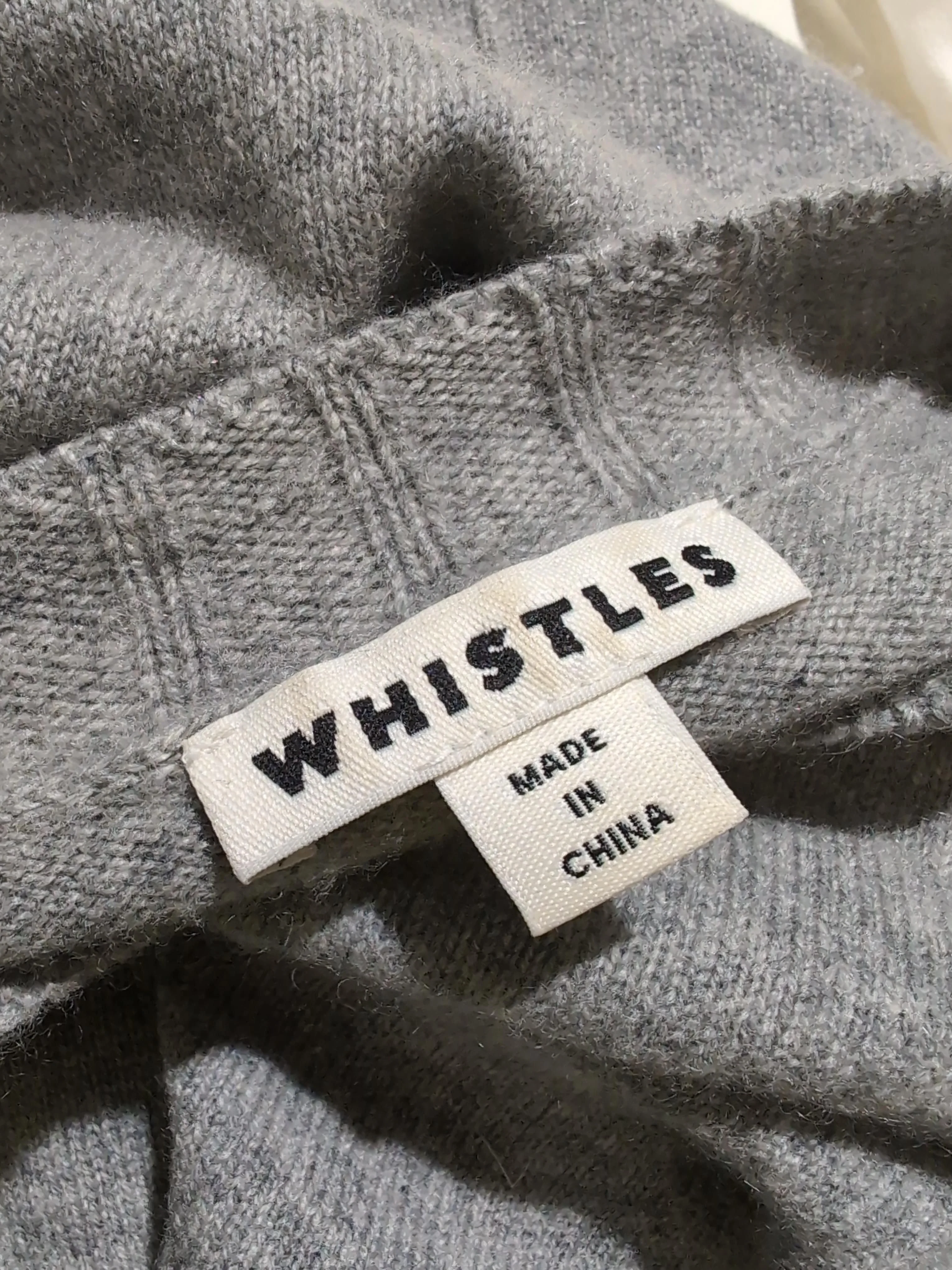 Whistles Women's Jumper S Grey 100% Cashmere Crew Neck Pullover - Image 7