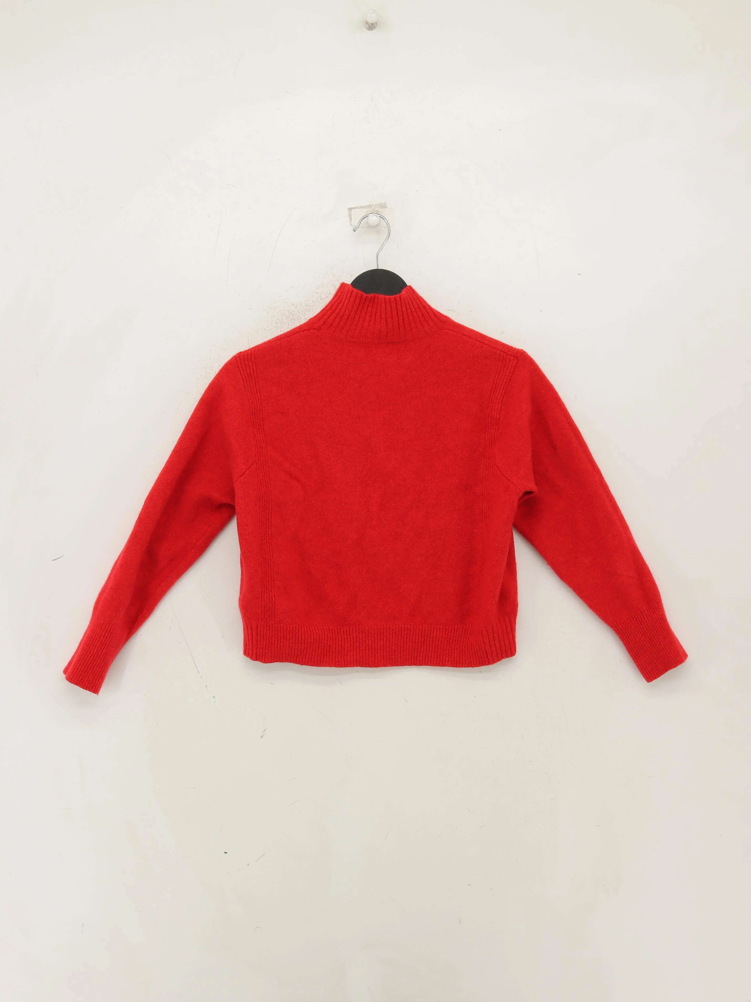 Whistles Women's Jumper S Red 100% Wool High Neck Pullover - Image 2