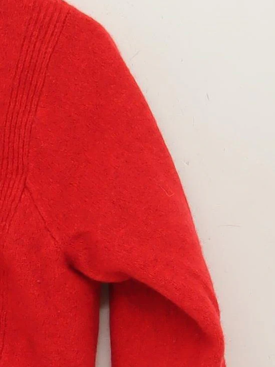 Whistles Women's Jumper S Red 100% Wool High Neck Pullover - Image 4