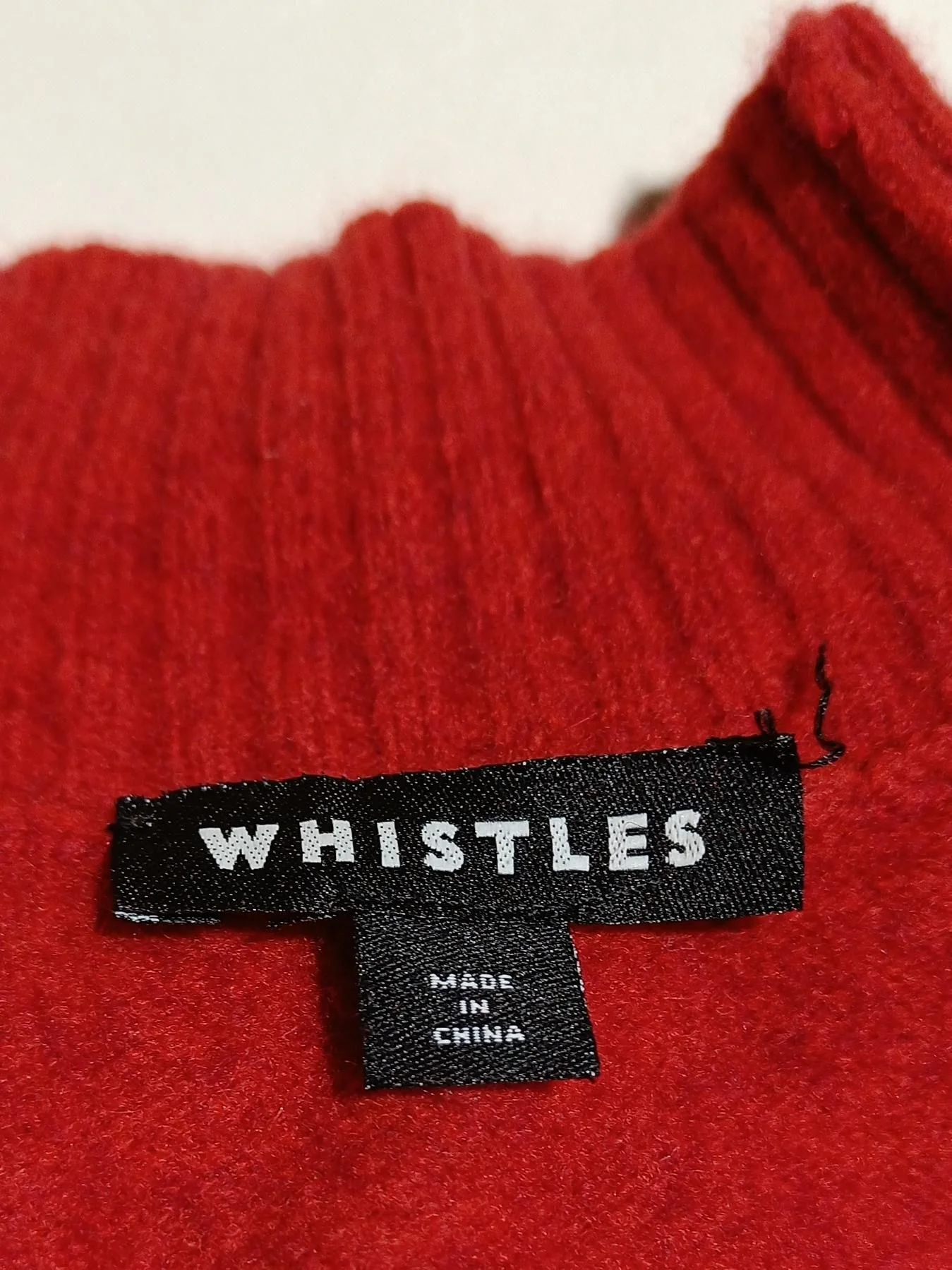 Whistles Women's Jumper S Red 100% Wool High Neck Pullover - Image 6
