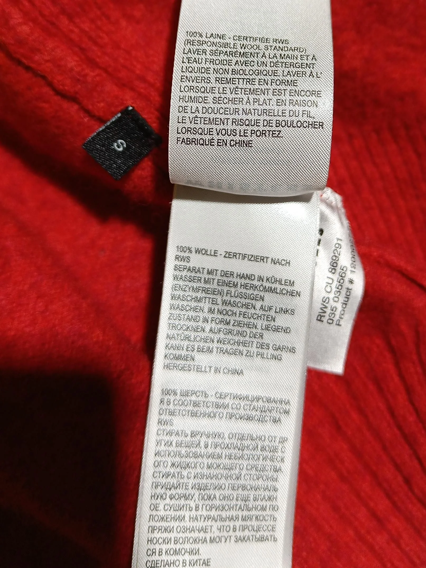 Whistles Women's Jumper S Red 100% Wool High Neck Pullover - Image 7